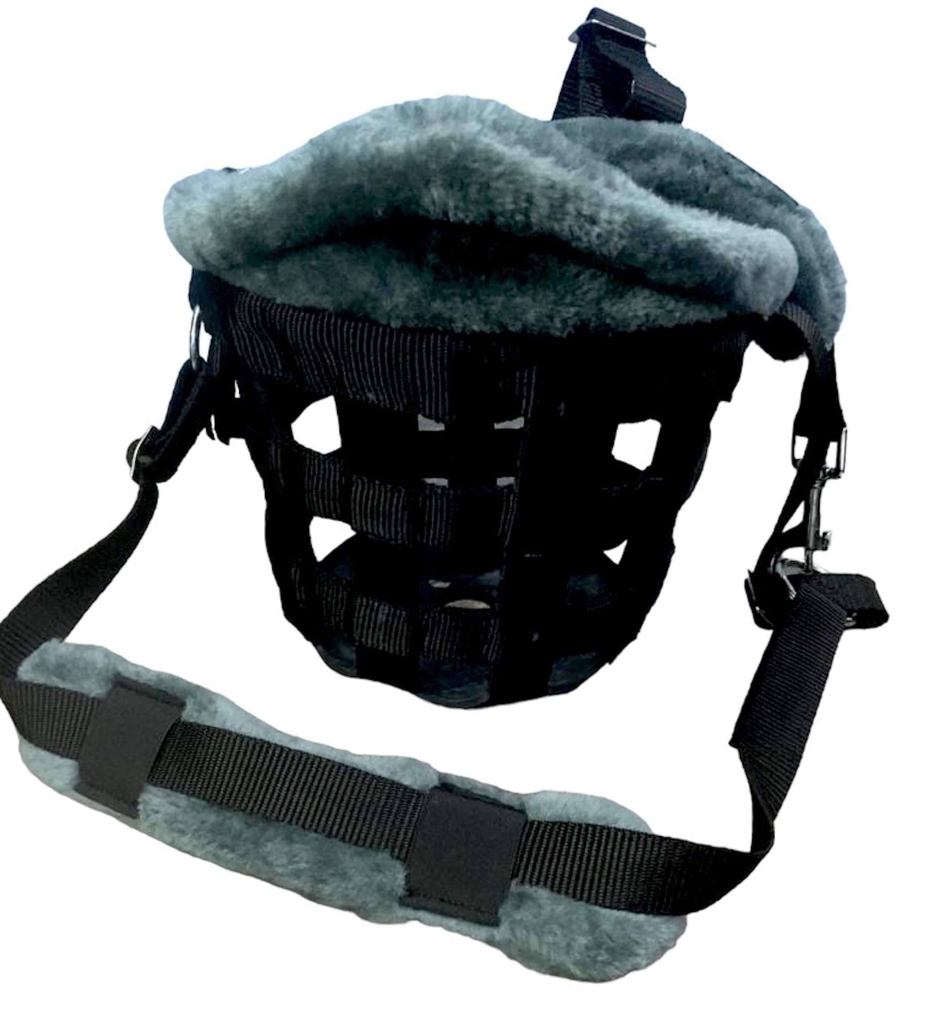 Horse Grazing Muzzle Halter, Mink Fleece Padded, Multiple Sizes, Breathable (Black, Full) - Image 3