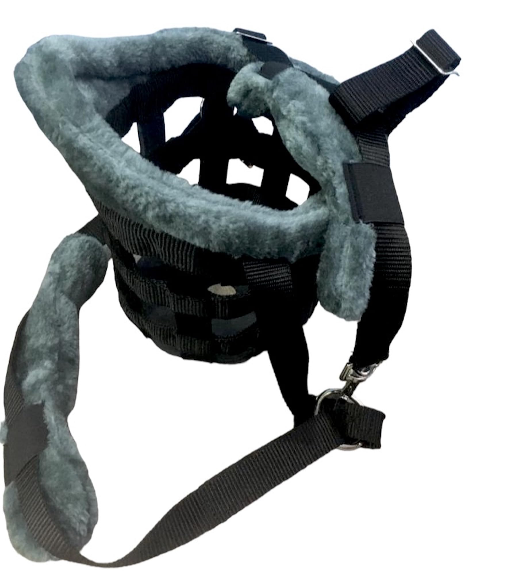 Horse Grazing Muzzle Halter, Mink Fleece Padded, Multiple Sizes, Breathable (Black, Full) - Image 5