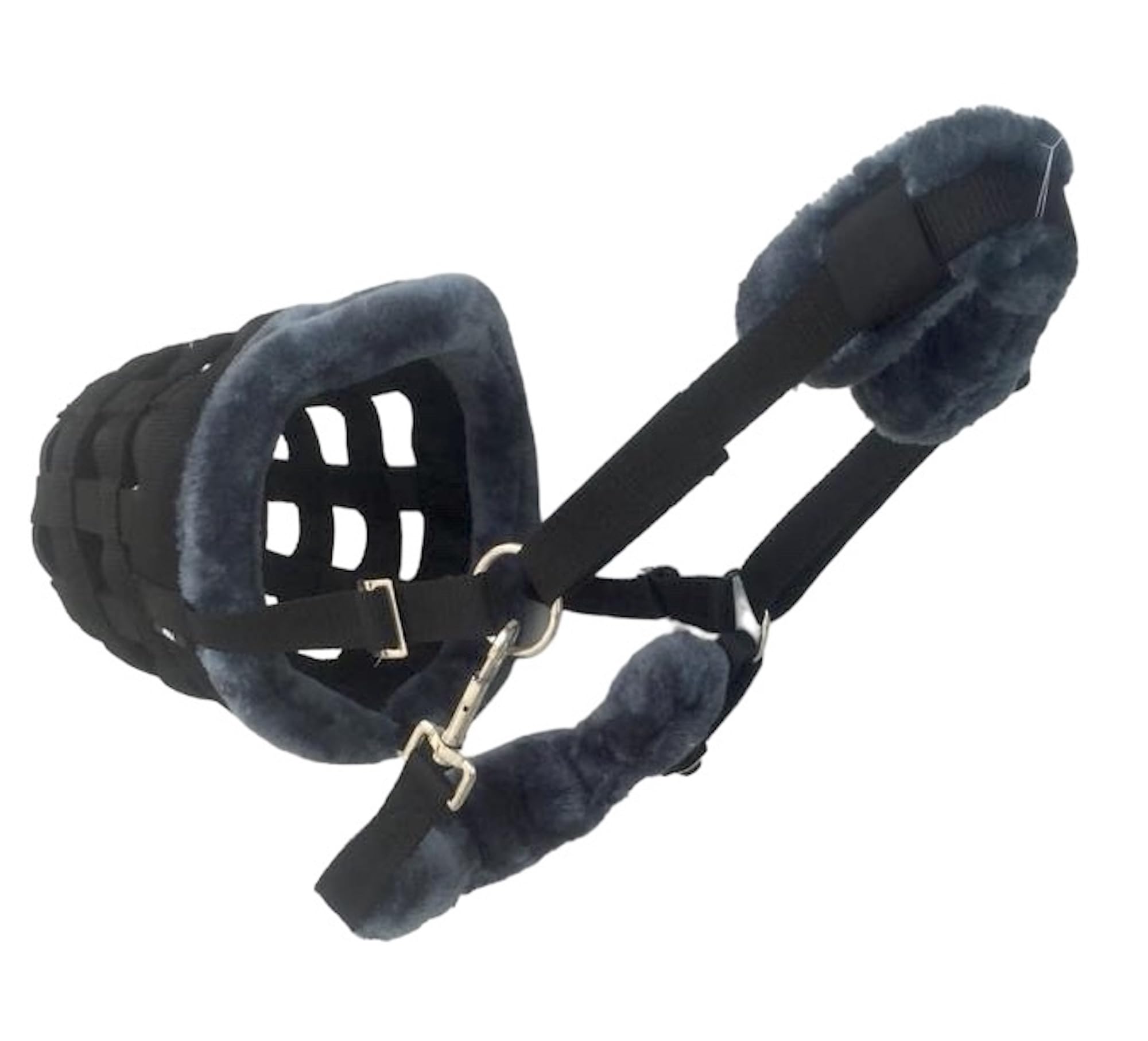 Horse Grazing Muzzle Halter, Mink Fleece Padded, Multiple Sizes, Breathable (Black, Full) - Image 7