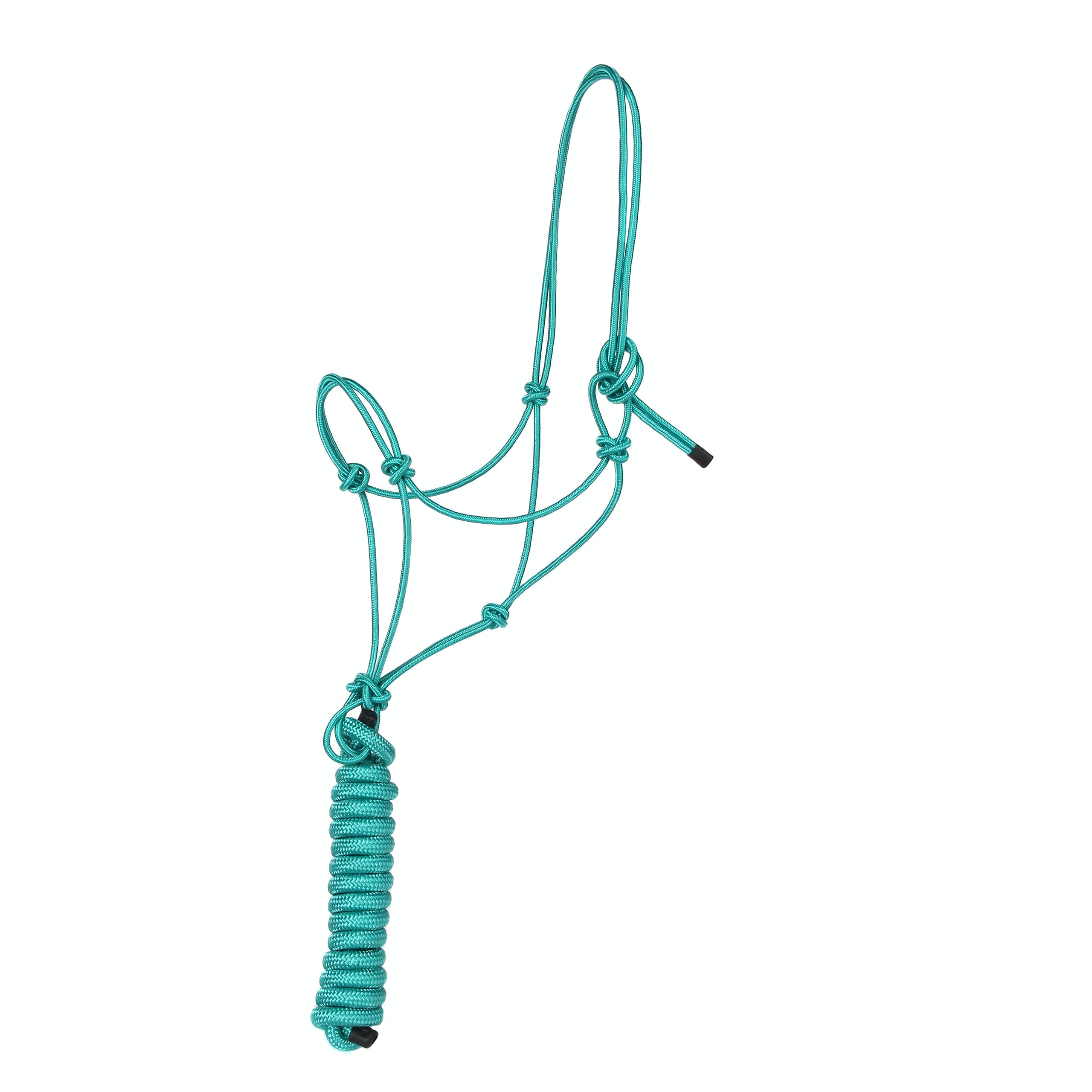 Majestic Ally 1/4" Rope 4 Knot Stiff Polyester Training Halter with 10’ Matching Lead Rope for Horses – Full (Turquoise, Full) - Image 6