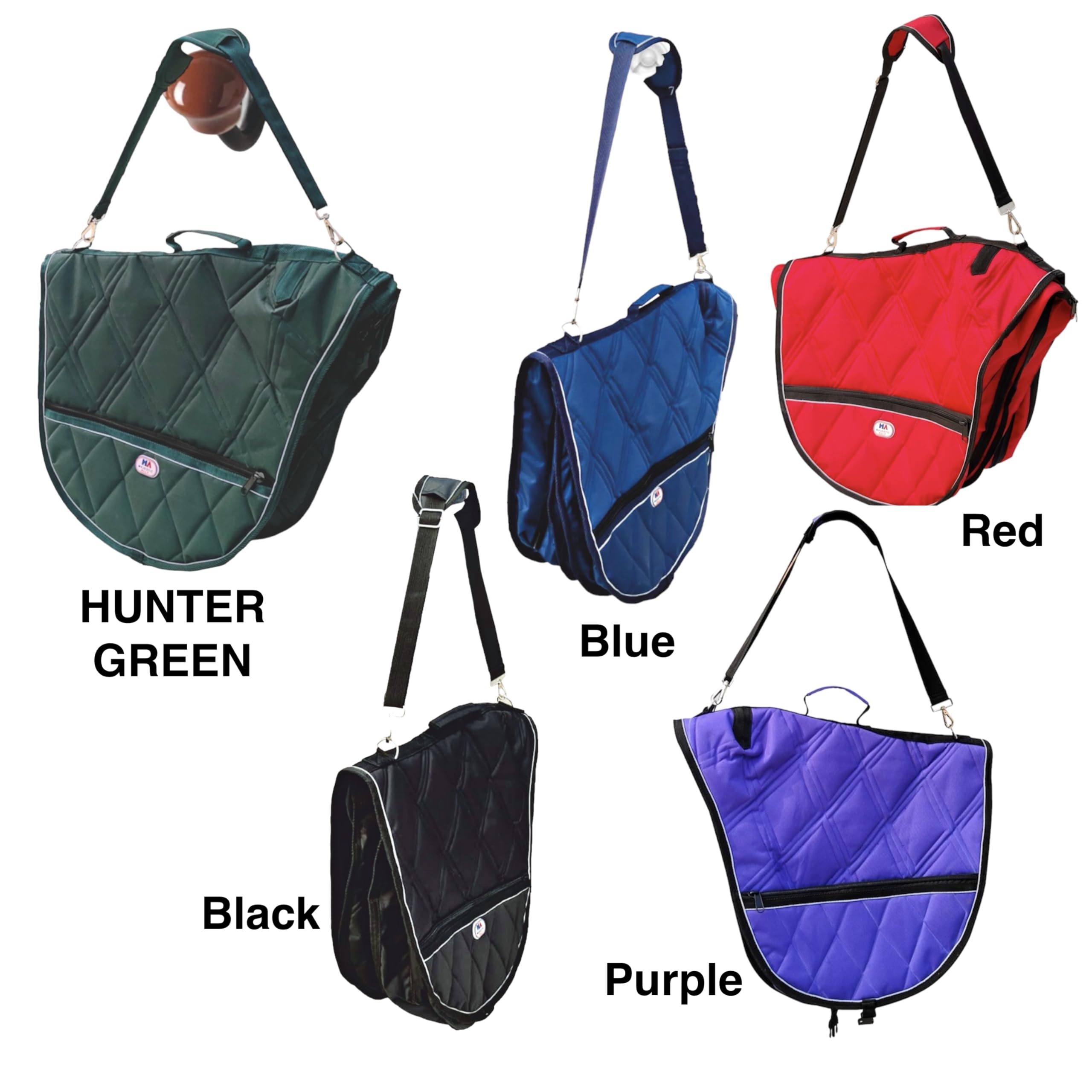 Majestic Ally 1000D Nylon Reflective English Saddle Carry Bag (Black) - Image 3