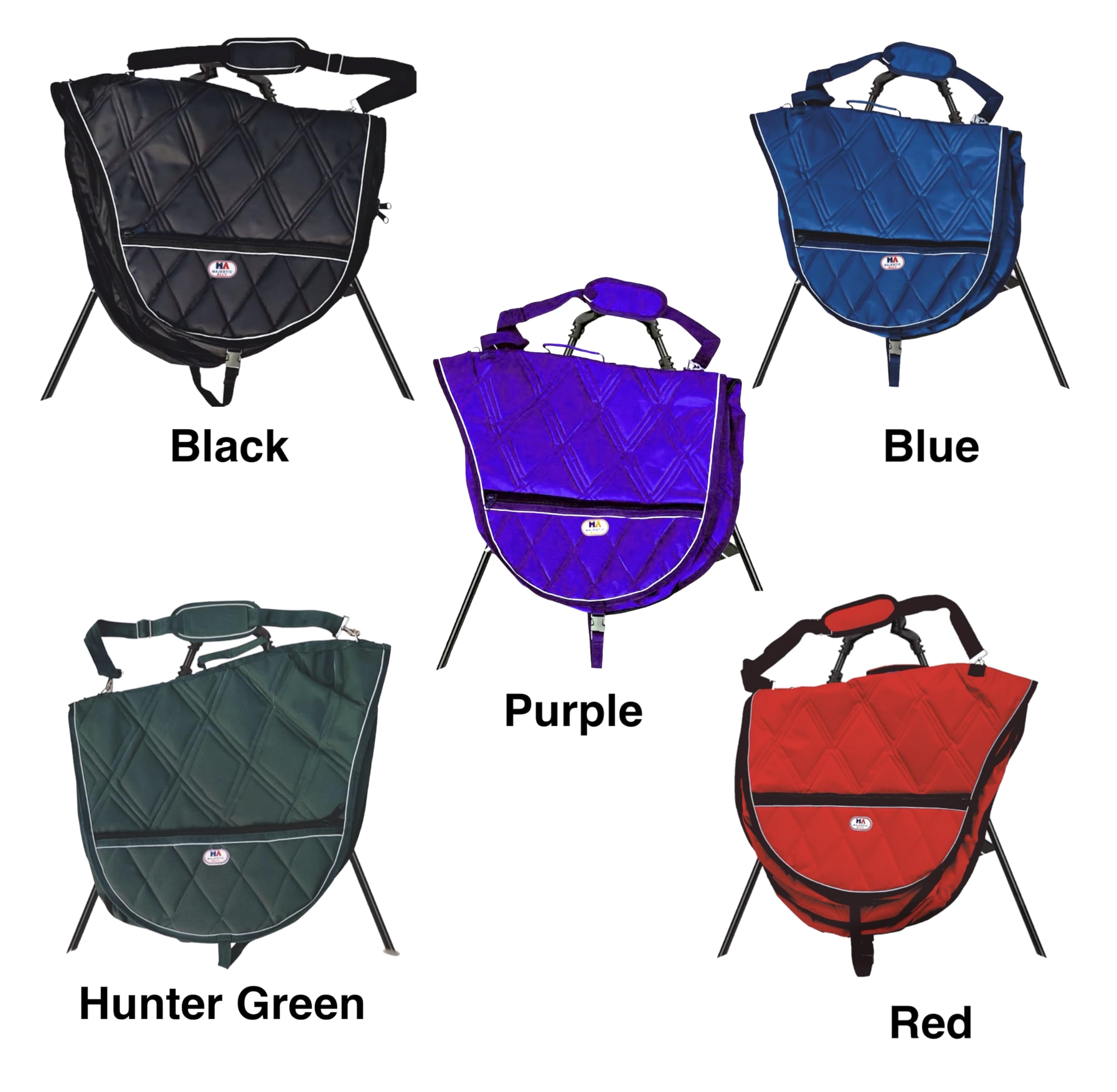 Majestic Ally 1000D Nylon Reflective English Saddle Carry Bag (Black) - Image 4