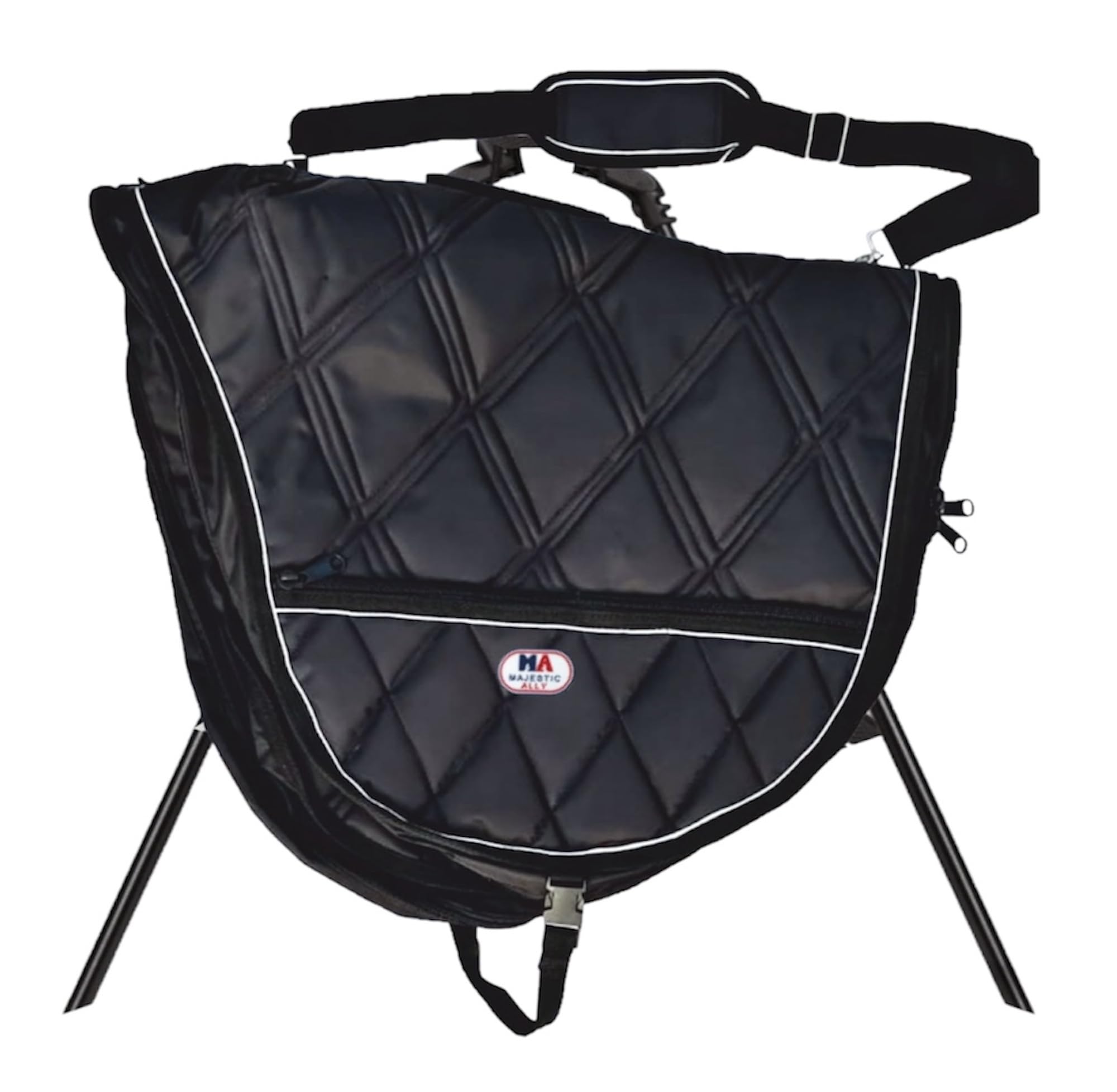 Majestic Ally 1000D Nylon Reflective English Saddle Carry Bag (Black) - Image 6