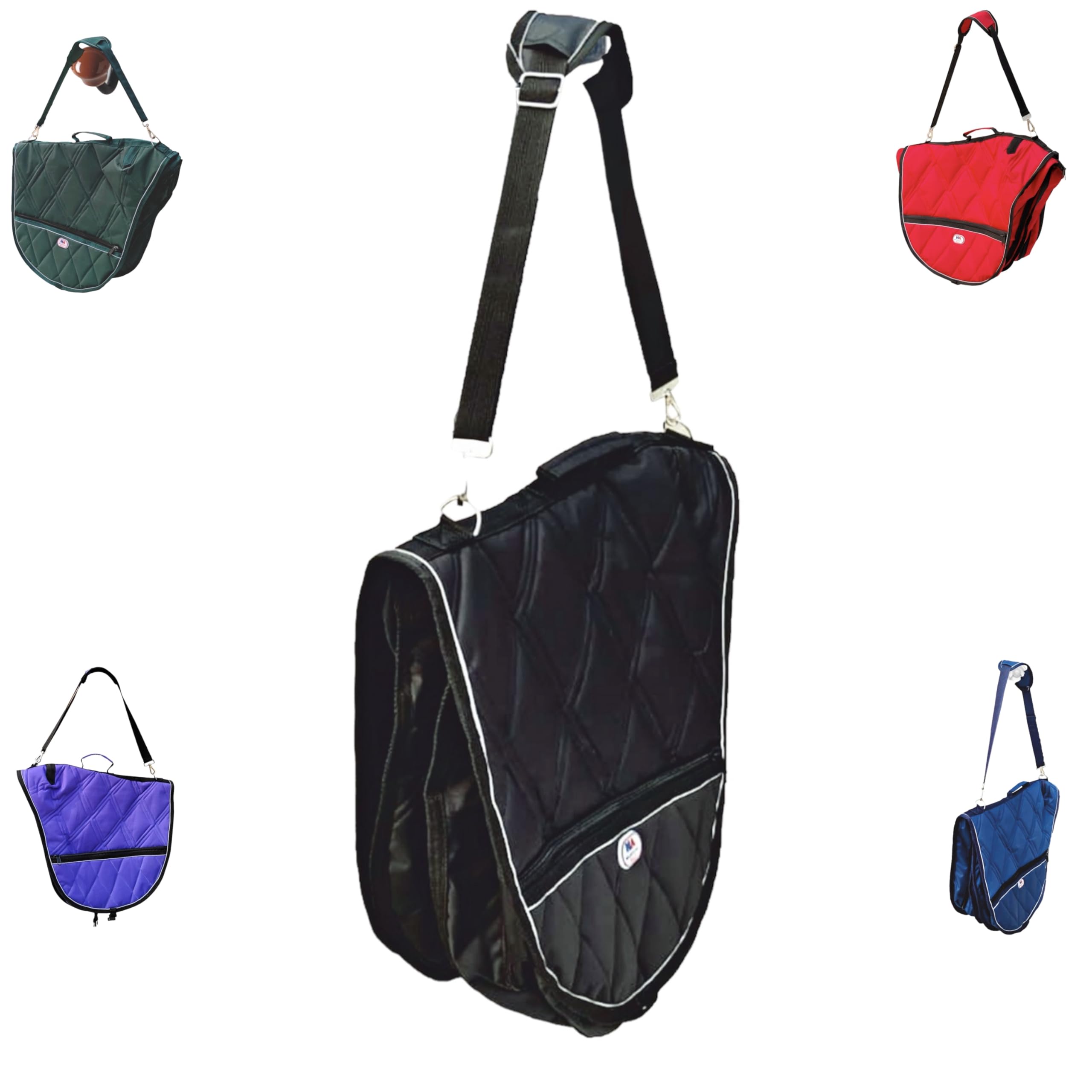 Majestic Ally 1000D Nylon Reflective English Saddle Carry Bag (Black) - Image 7