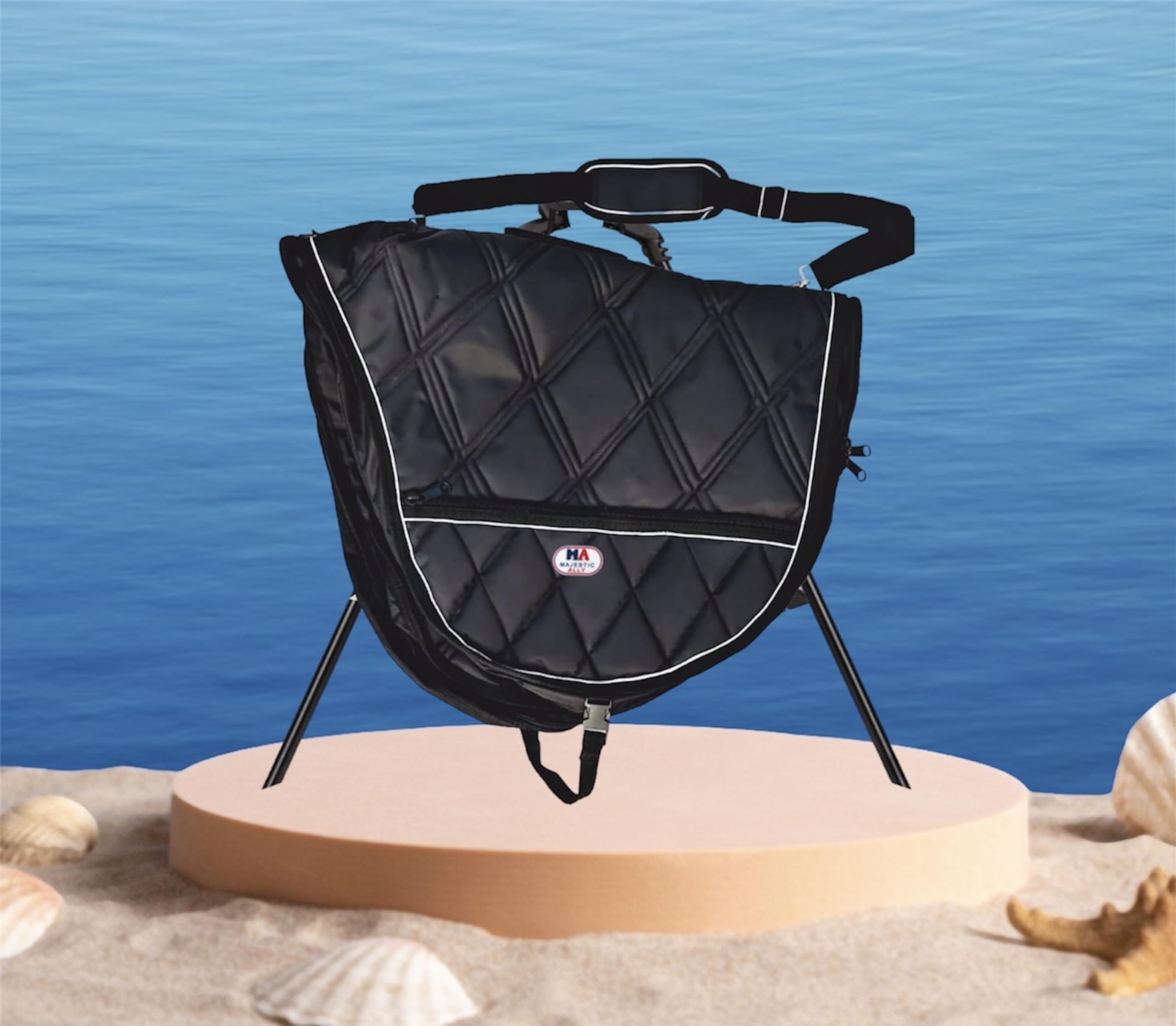 Majestic Ally 1000D Nylon Reflective English Saddle Carry Bag (Black) - Image 8