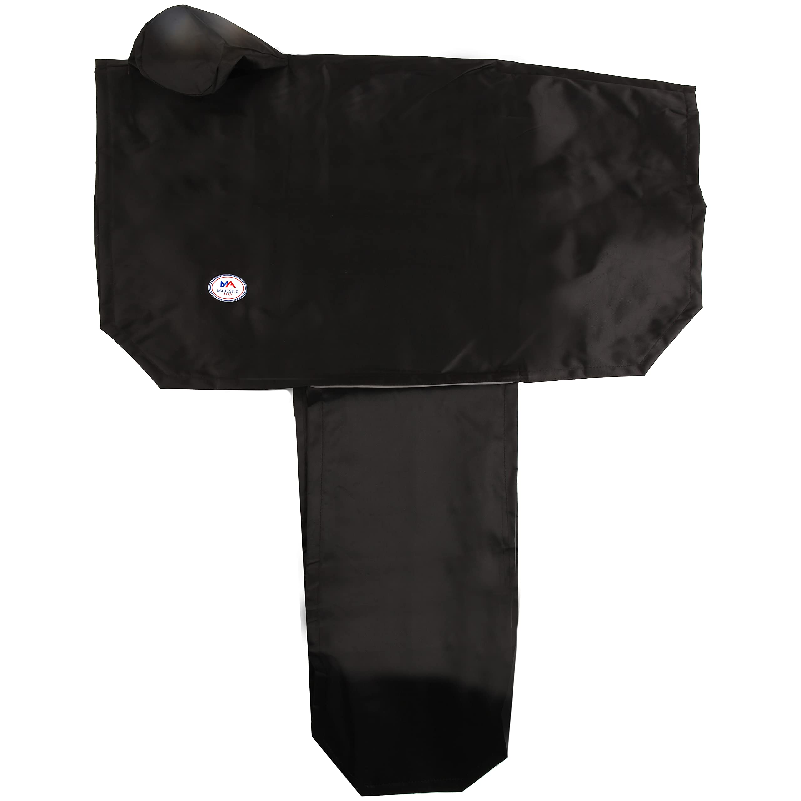 Majestic Ally 1000D Waterproof Reflective Western Saddle Cover - Elastic Straps to Securely Attach Each Corners and Fenders - Fits Most Full-Size Western Saddle - 4 Colors Available (Black) - Image 6
