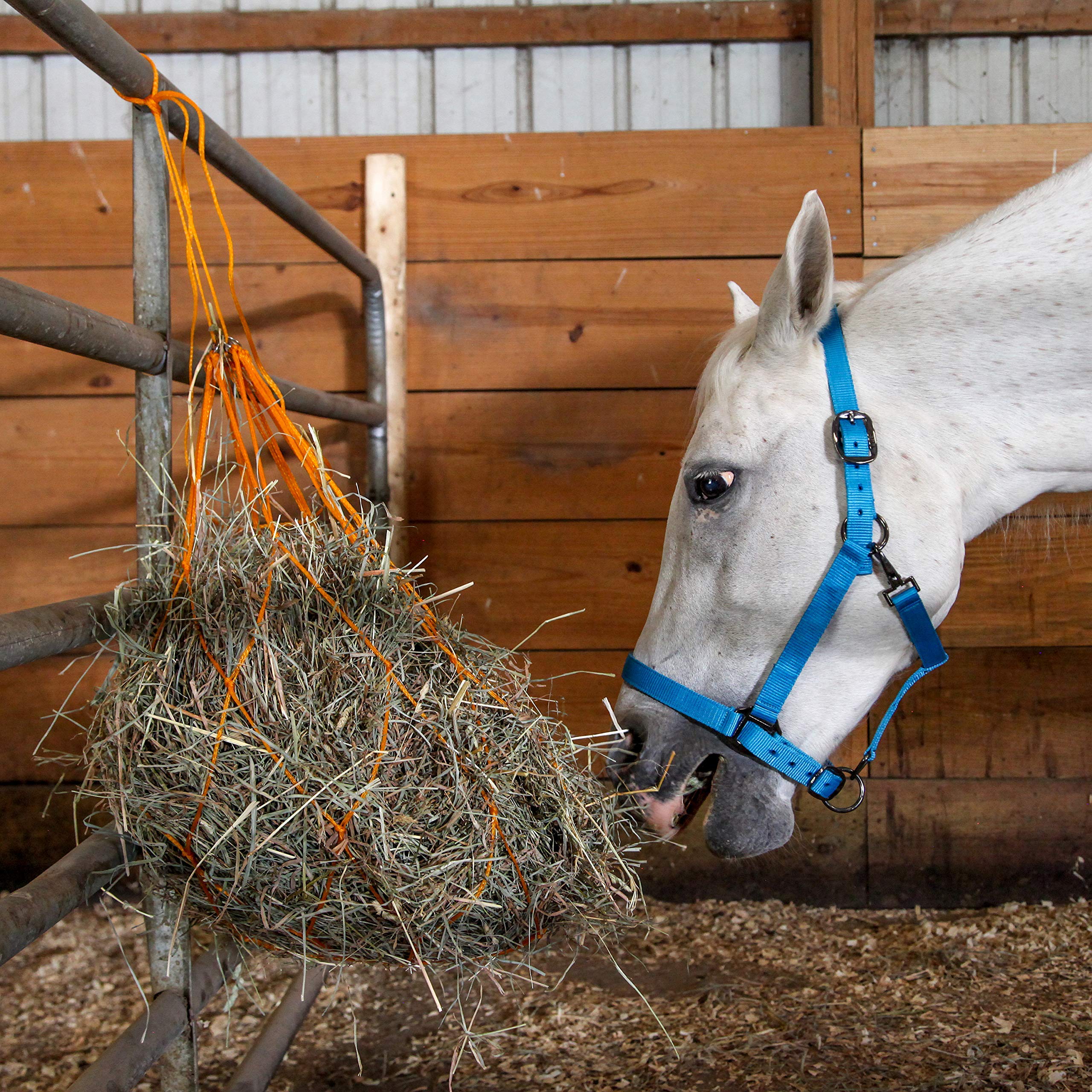 Majestic Ally 1200 D Hay Feeder Tote bag for Horses, Sheep with Reflective Trim- Reduces Waste - comes with 36” Hay Net. (Black) - Image 7