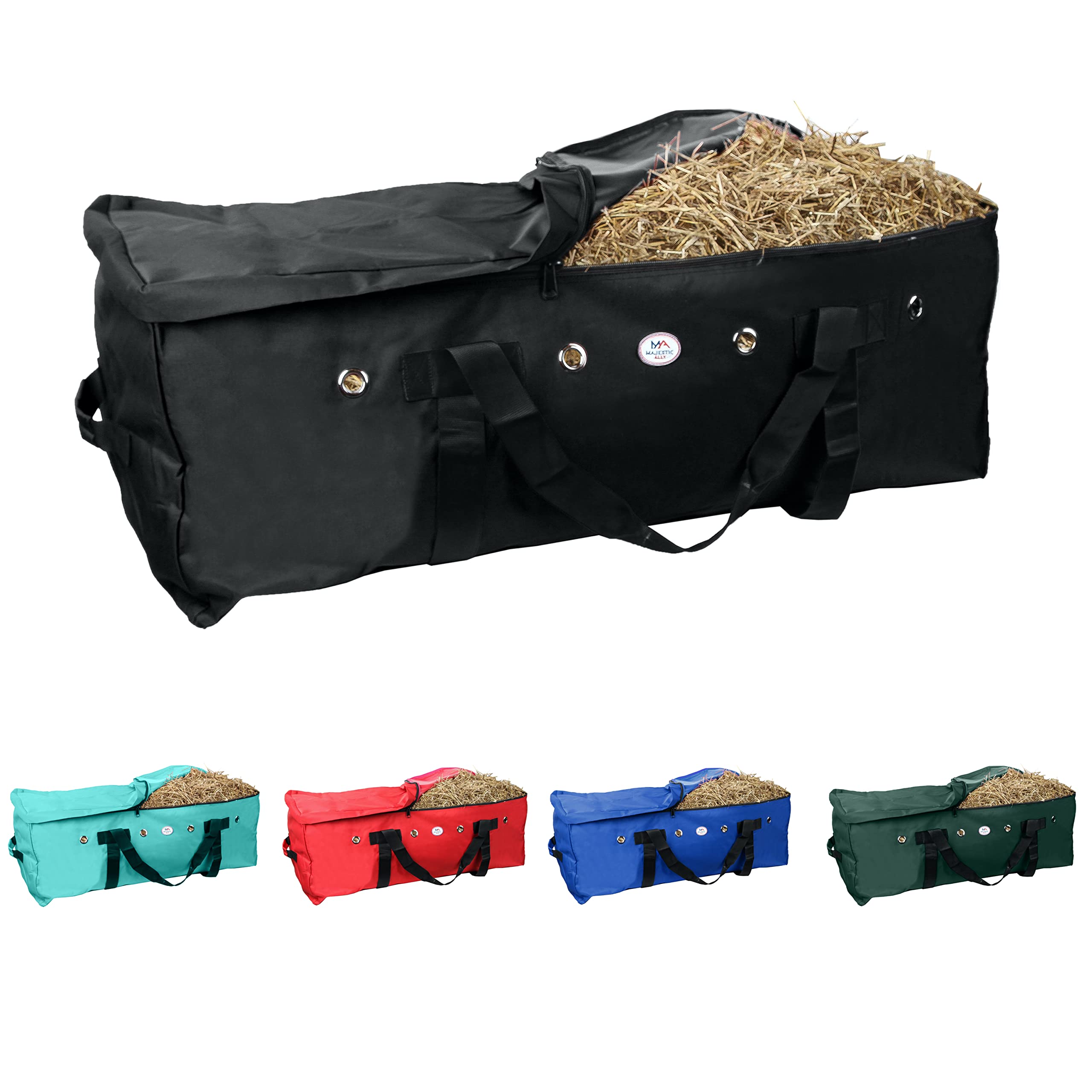 Majestic Ally 1200 D Nylon Fabric Heavy-Duty Hay Bale Storage Bag (Black, Large) - Image 4