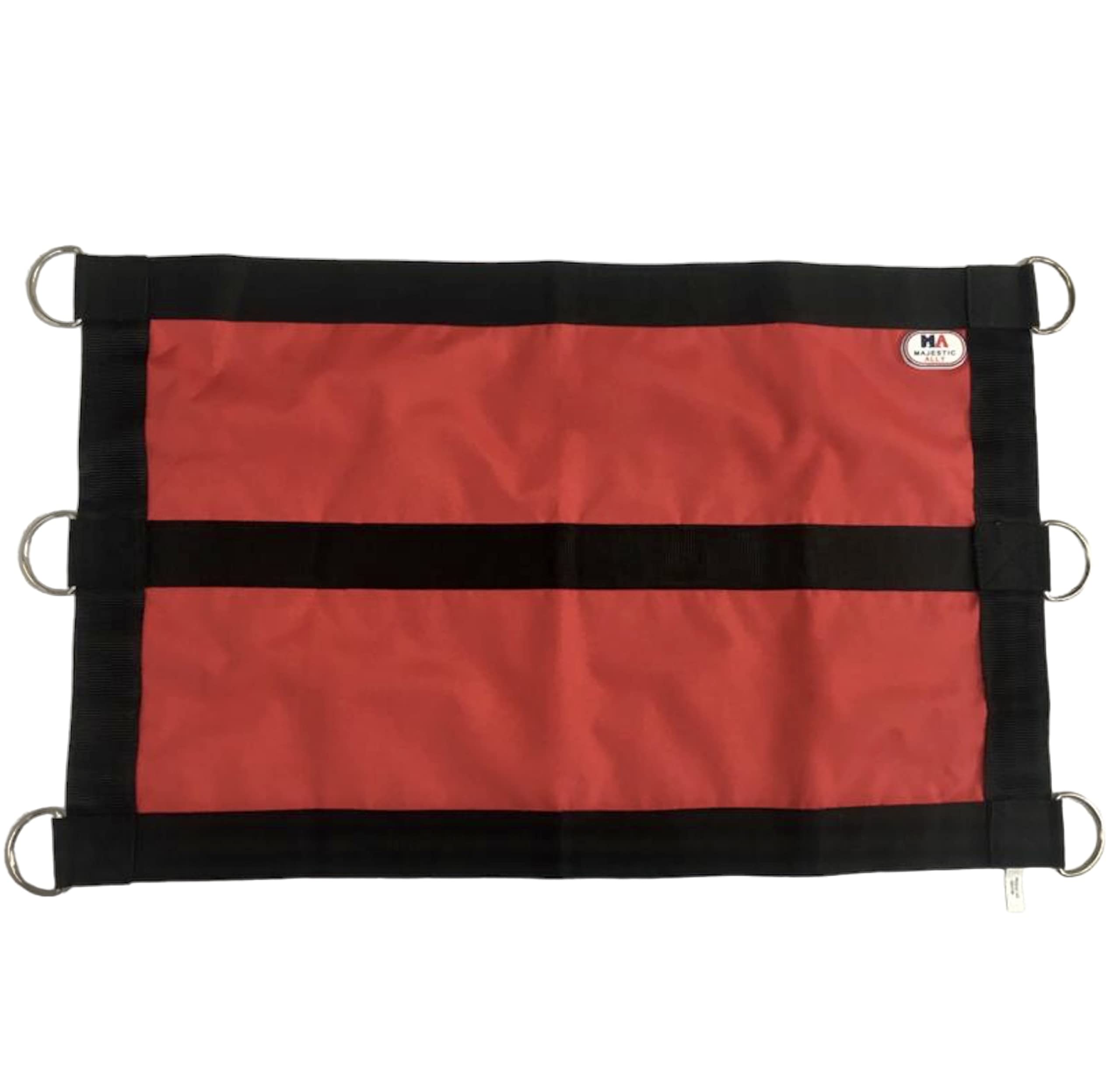 Majestic Ally 1200D 29"x19" Horse Stall Guard with Replaceable and Adjustable Length Straps and Replaceable Hardware (Red Black) - Image 3