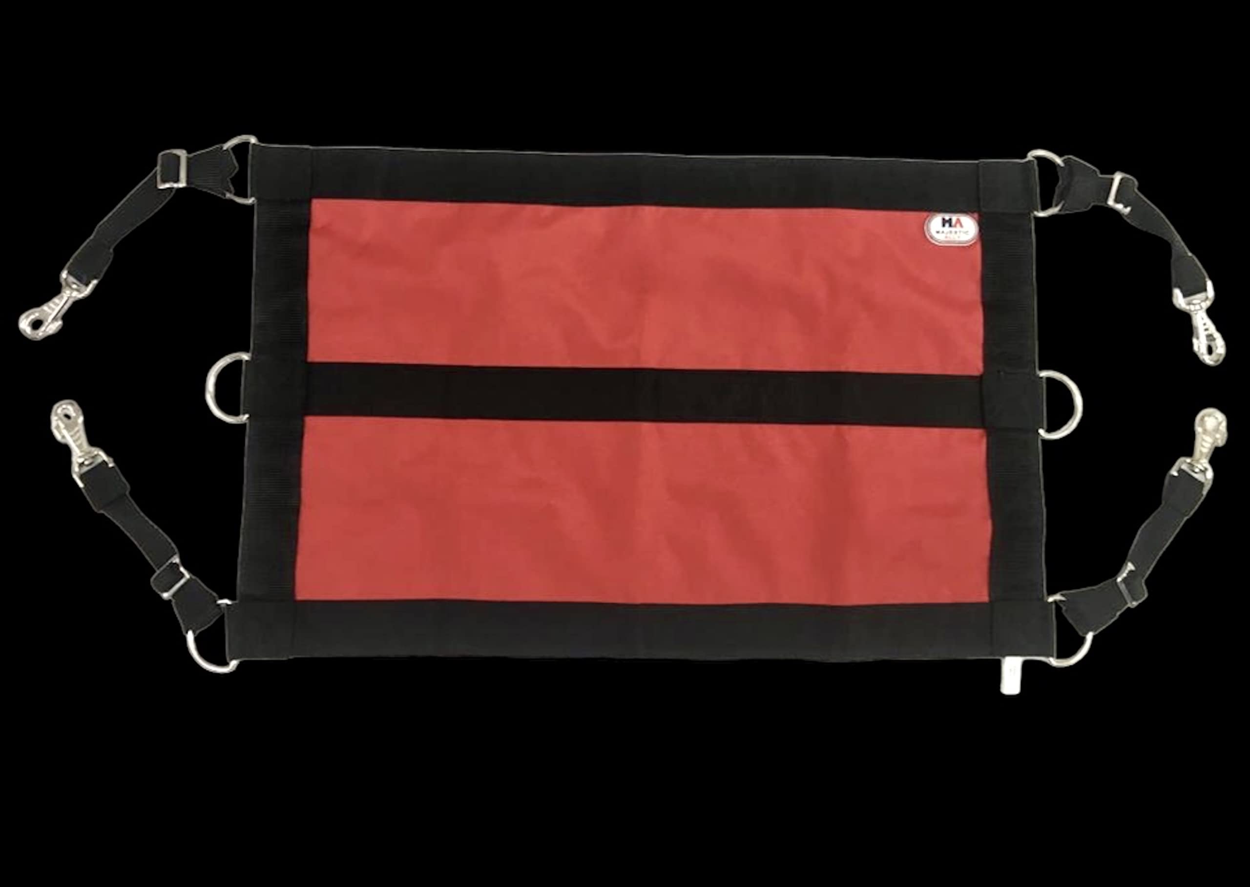 Majestic Ally 1200D 29"x19" Horse Stall Guard with Replaceable and Adjustable Length Straps and Replaceable Hardware (Red Black) - Image 4