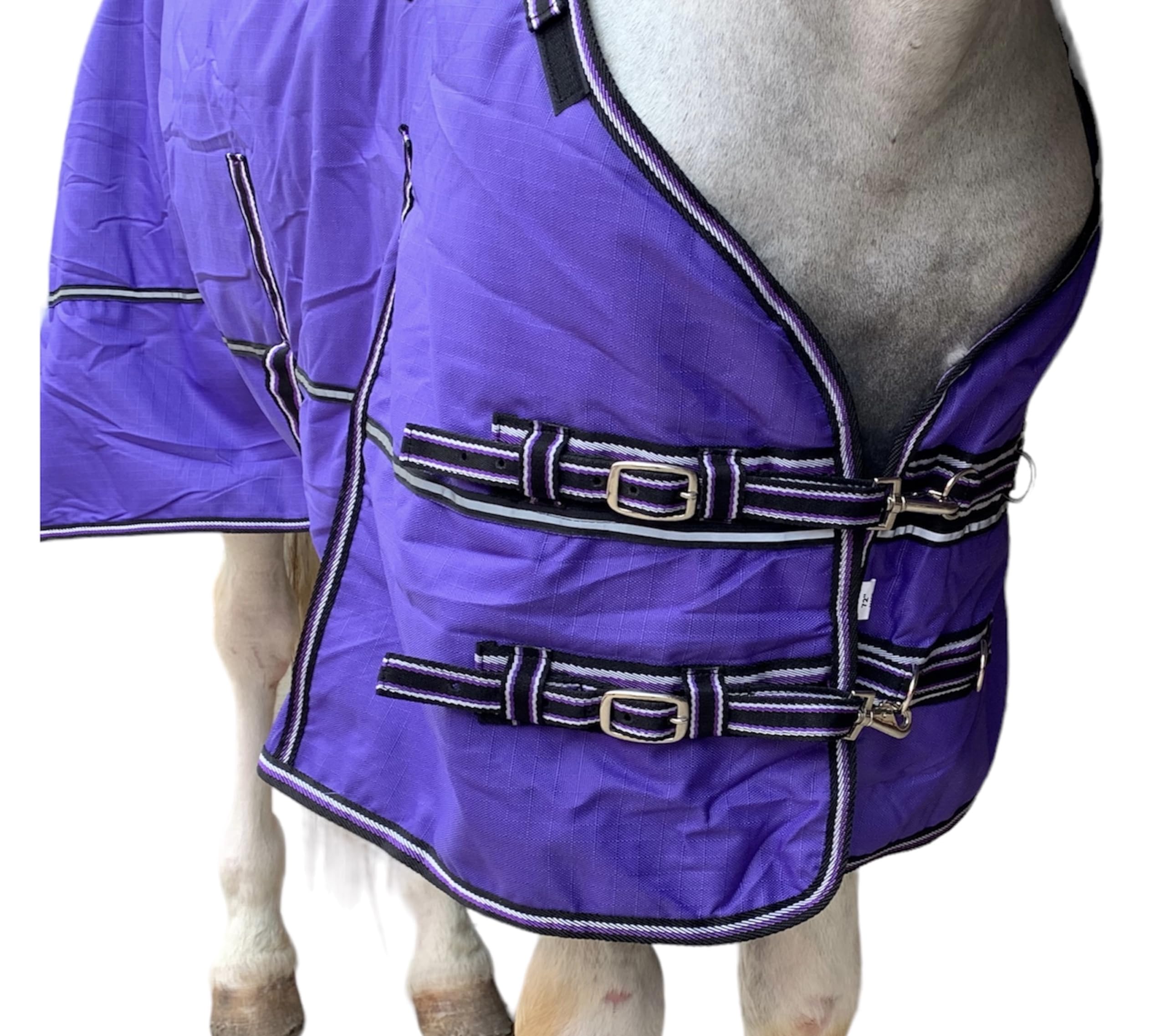 Majestic Ally 1200D Ripstop Horse Turnout Blanket 250 GSM Filling (Purple, 76 - Inch) - Image 5