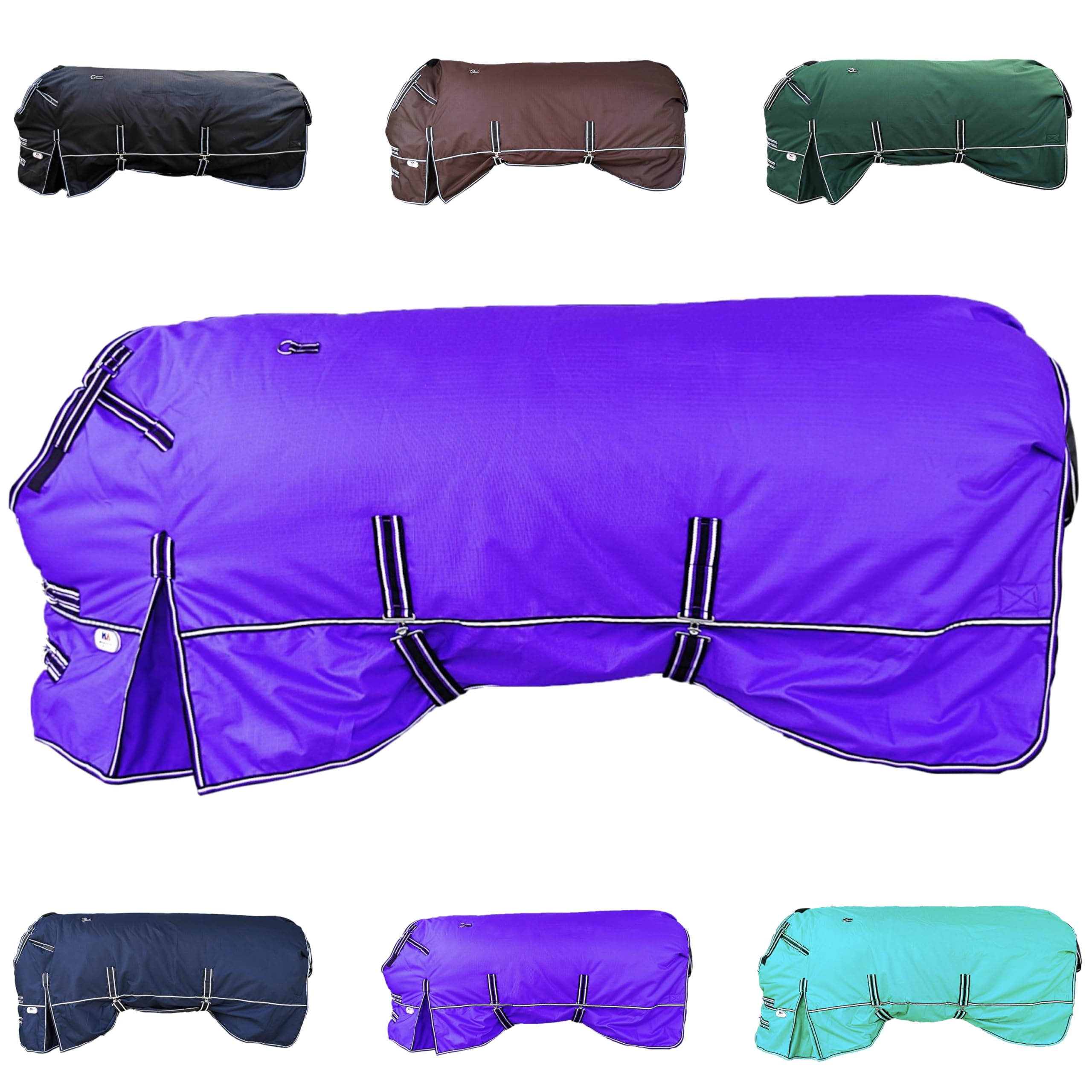 Majestic Ally 1200D Ripstop Horse Turnout Blanket 250 GSM Filling (Purple, 76 - Inch) - Image 8