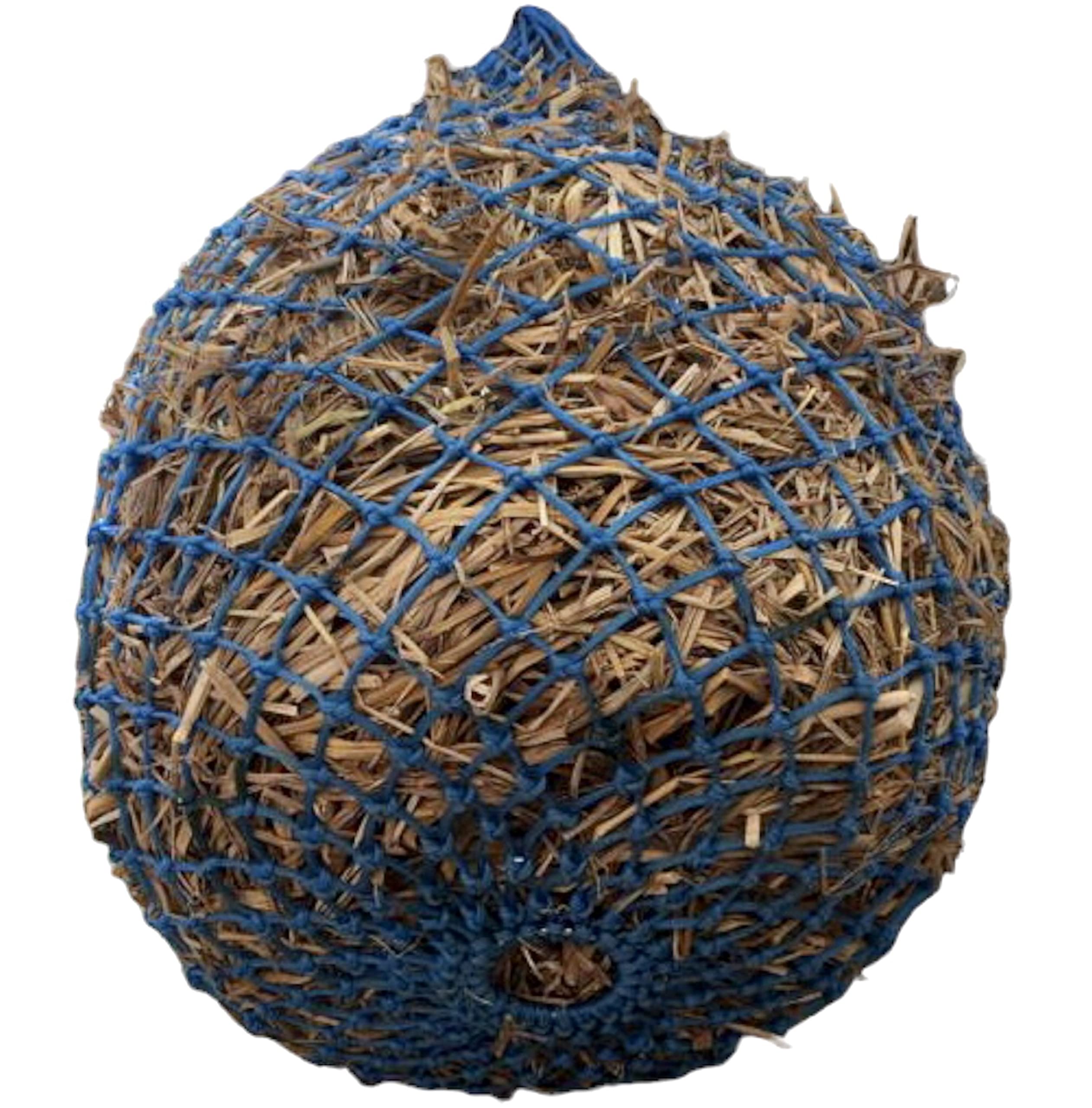 Majestic Ally 2 Pcs 1.25”x1.25” Holes Ultra Slow Feed 40” Very Sturdy Hay Net with Bottom Ring for Goat, Sheep and Livestock Simulatr grazing, Reduces Waste (Hurricane Blue) - Image 7
