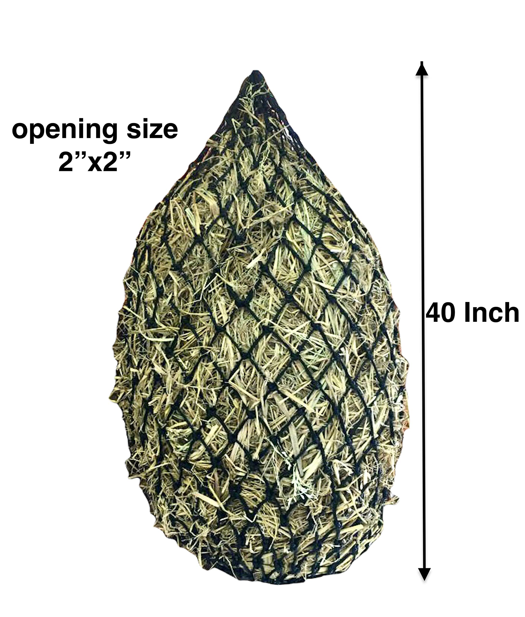 Majestic Ally 2”x2” Holes Slow Feed 40” Very Sturdy Hay Net with Bottom Ring for Desirous Horses, Nylon monofilament rope hanging, Adjustable Feeder for Trailer, Stall, Portable Wear (Royal Blue)) - Image 4