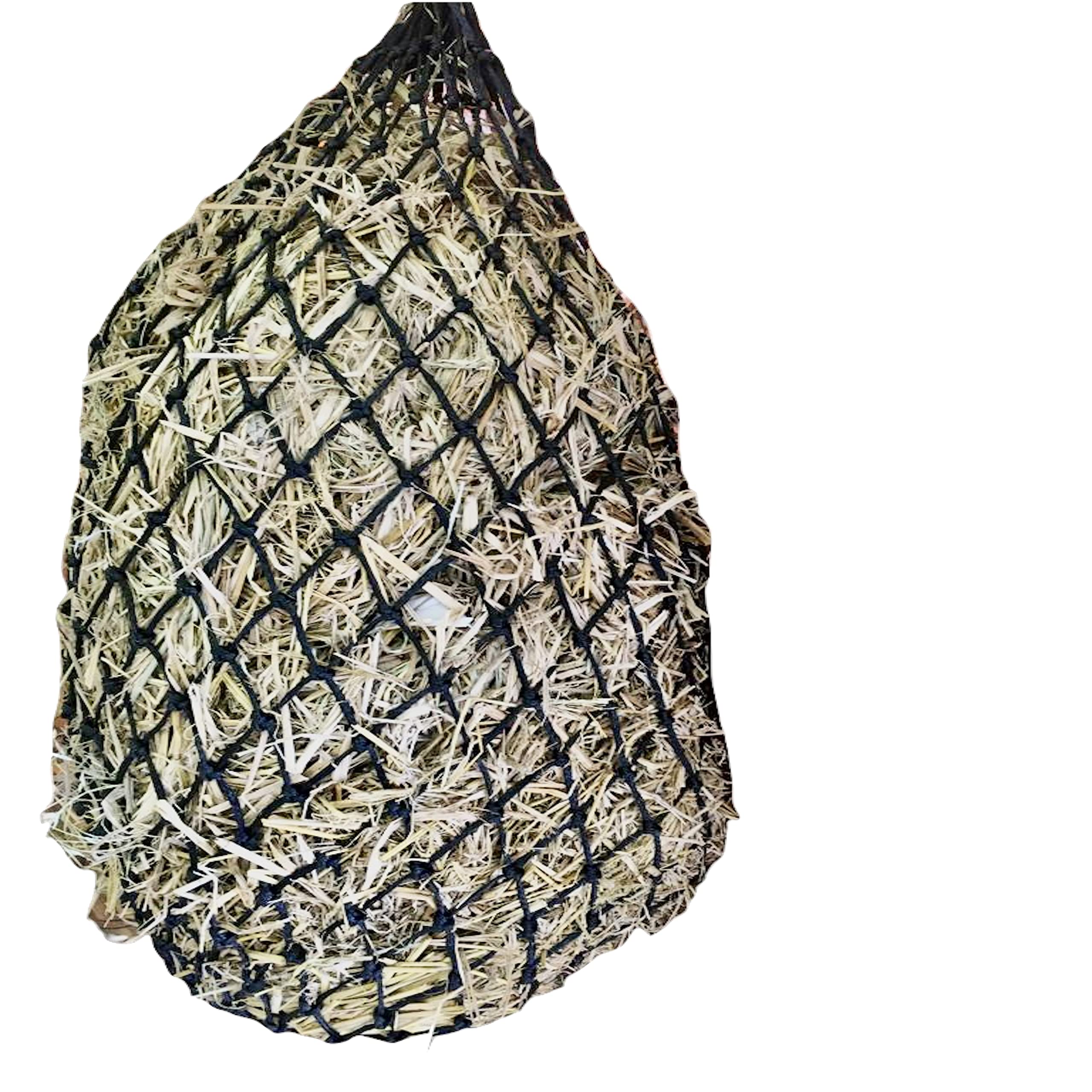 Majestic Ally 2”x2” Holes Slow Feed 40” Very Sturdy Hay Net with Bottom Ring for Desirous Horses, Nylon monofilament Rope Hanging, Adjustable Feeder for Trailer, Stall, and Portable Wear. (Black) - Image 5