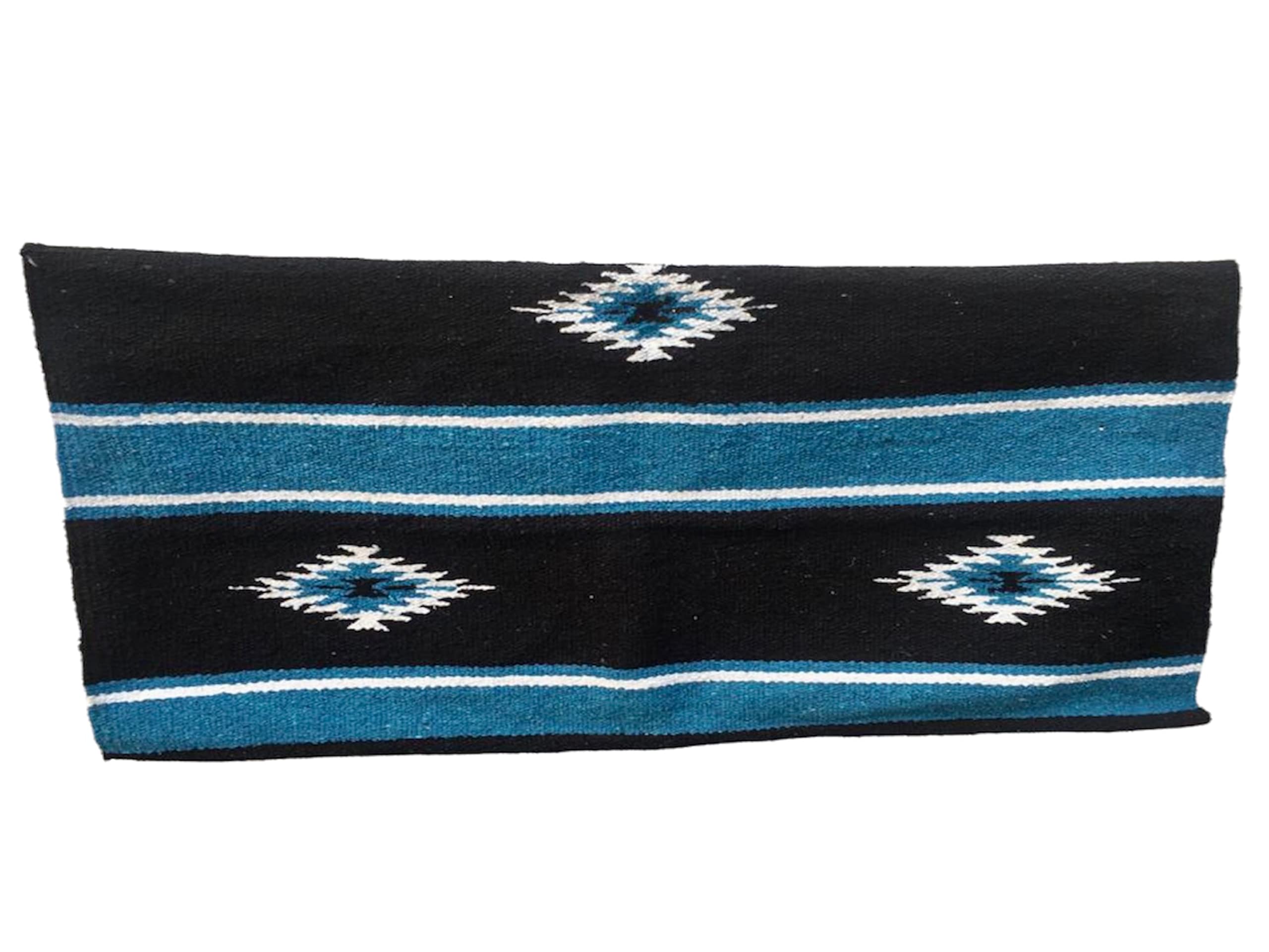 Majestic Ally 36"x 34" Navajo Design Acrylic Saddle Blanket -2.4 lbs (Hurricane Blue and Black) - Image 7