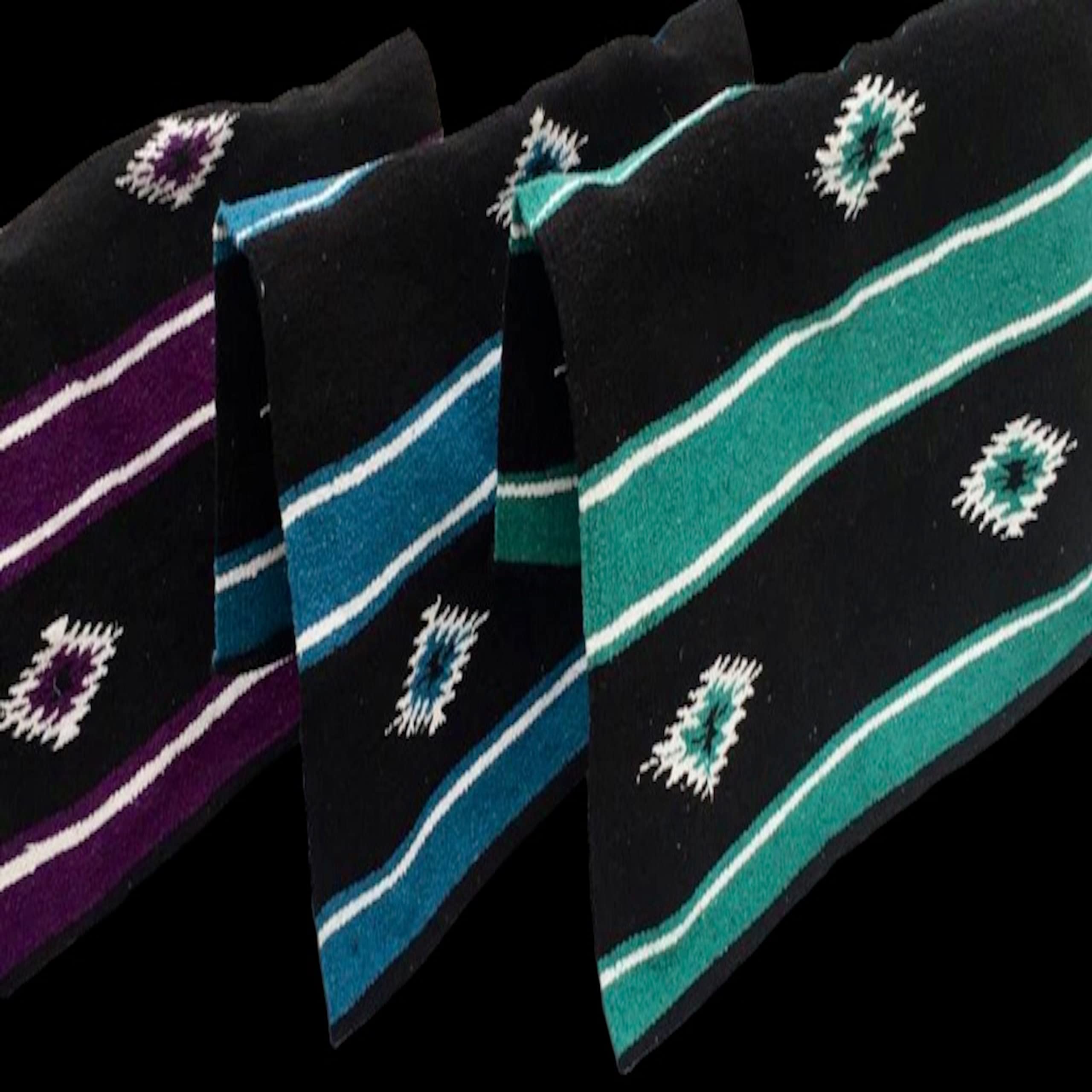 Majestic Ally 36"x 34" Navajo Design Acrylic Saddle Blanket -2.4 lbs (Hurricane Blue and Black) - Image 9