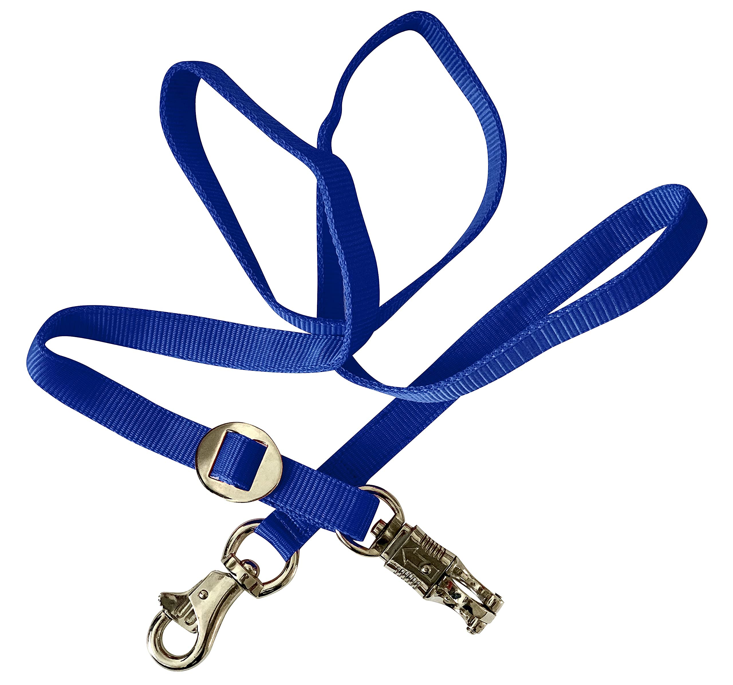 Majestic Ally Double Thick 36" to 72" Trailer Tie for Horse Haulage, Cross tie with Adjustable Buckle, Panic Snap and Bull Snap – 1" Wide by 36" to 72" Long (Royal Blue) - Image 4
