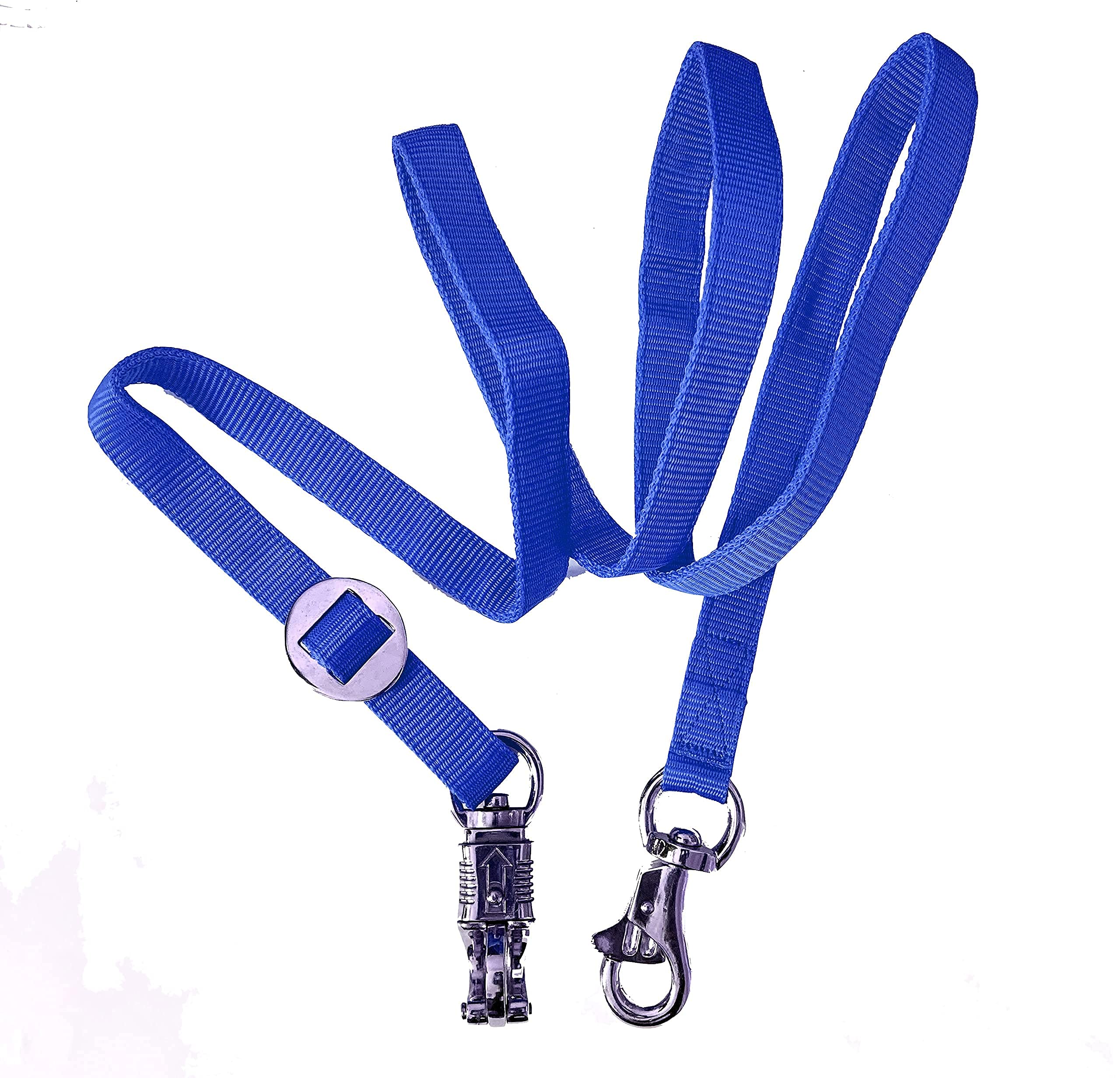 Majestic Ally Double Thick 36" to 72" Trailer Tie for Horse Haulage, Cross tie with Adjustable Buckle, Panic Snap and Bull Snap – 1" Wide by 36" to 72" Long (Royal Blue) - Image 6