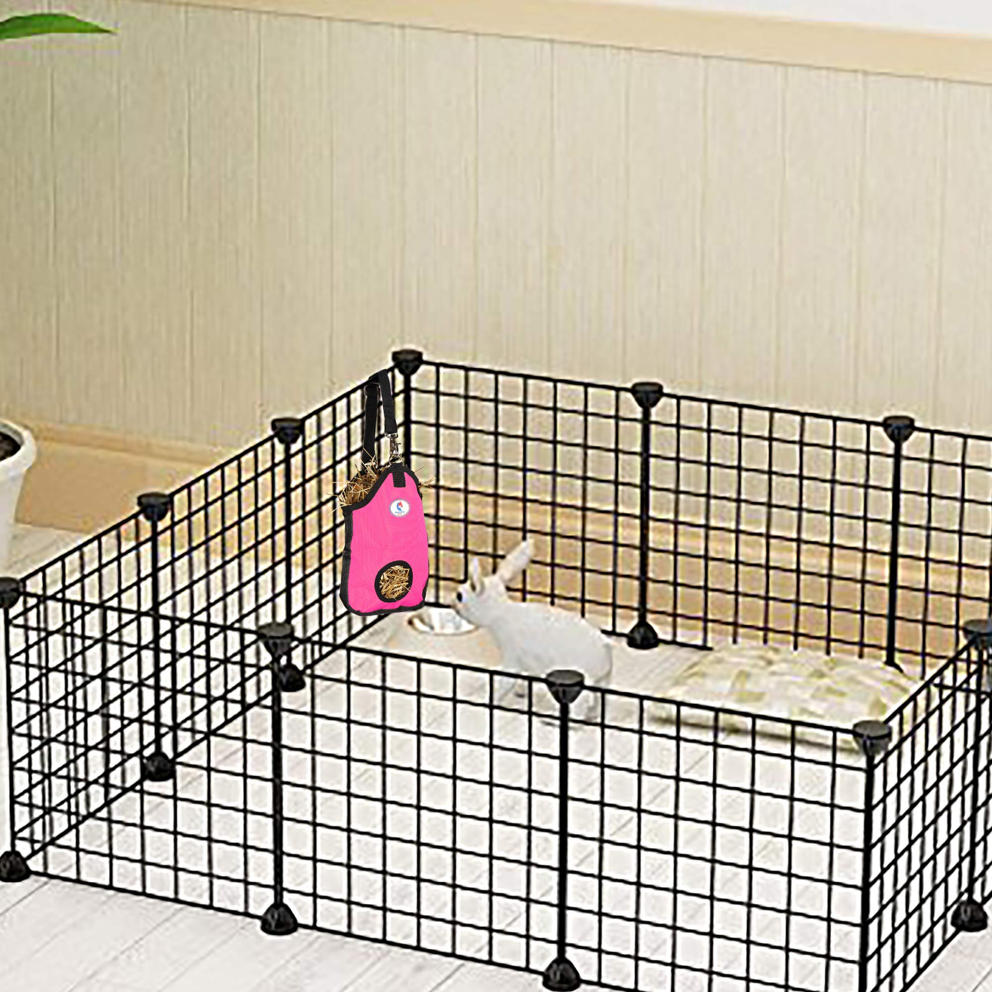 Majestic Ally Guinea Pig Hay Feeder – Rabbit Hay Feeder – Strong Nylon Wire Mesh Ventilated Feeder for Small Animals – 4 Lovely Colors and 2 Sizes– Easy to Use (2 Holes 16" x 10" x 3", Black) - Image 6