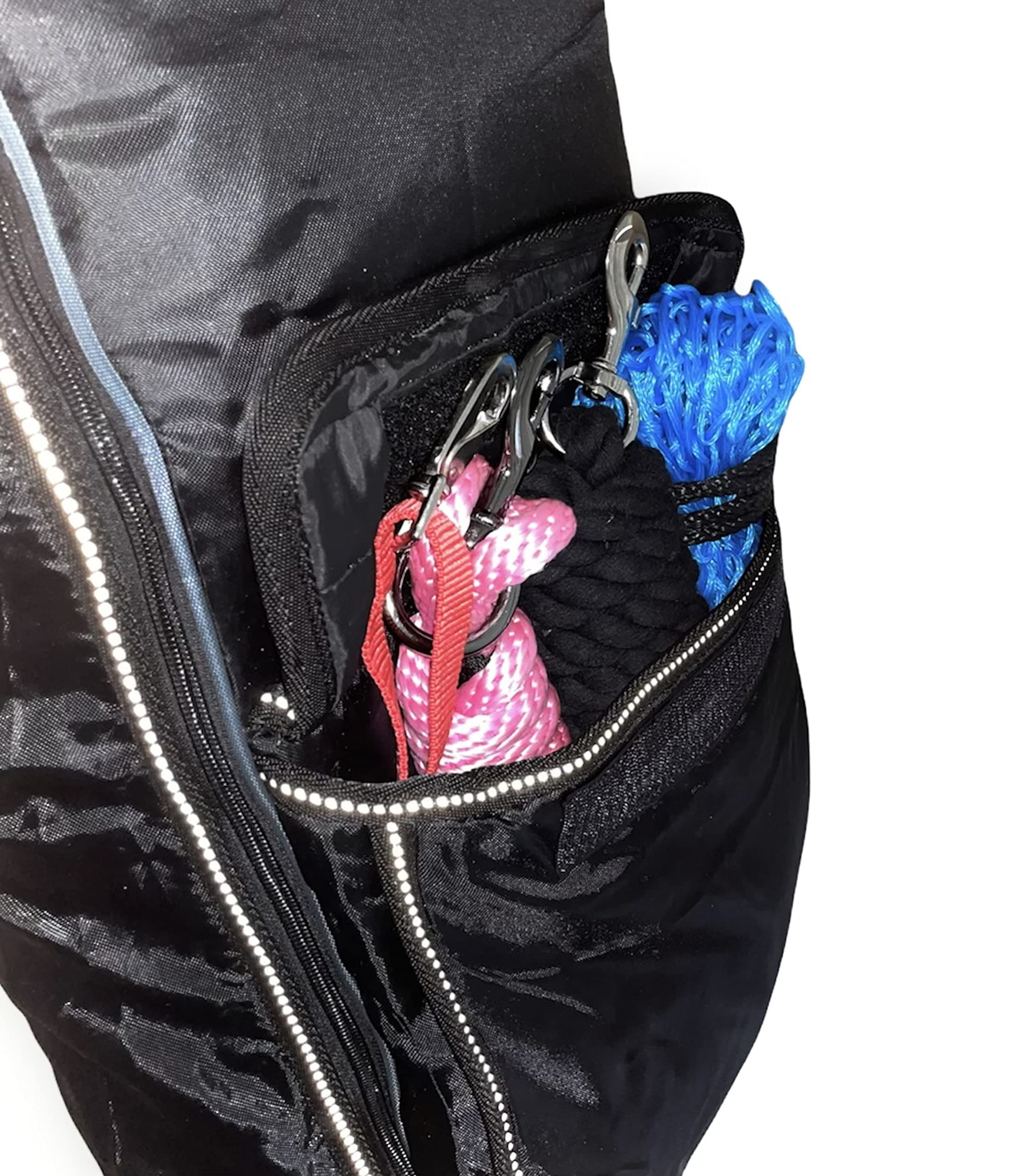 Majestic Ally Halter Bridle Carry Bag - Reflective, Padded with Front Large Pocket Tack Carry Bag to Keep Horse Tack Clean and Safe (Black) - Image 3