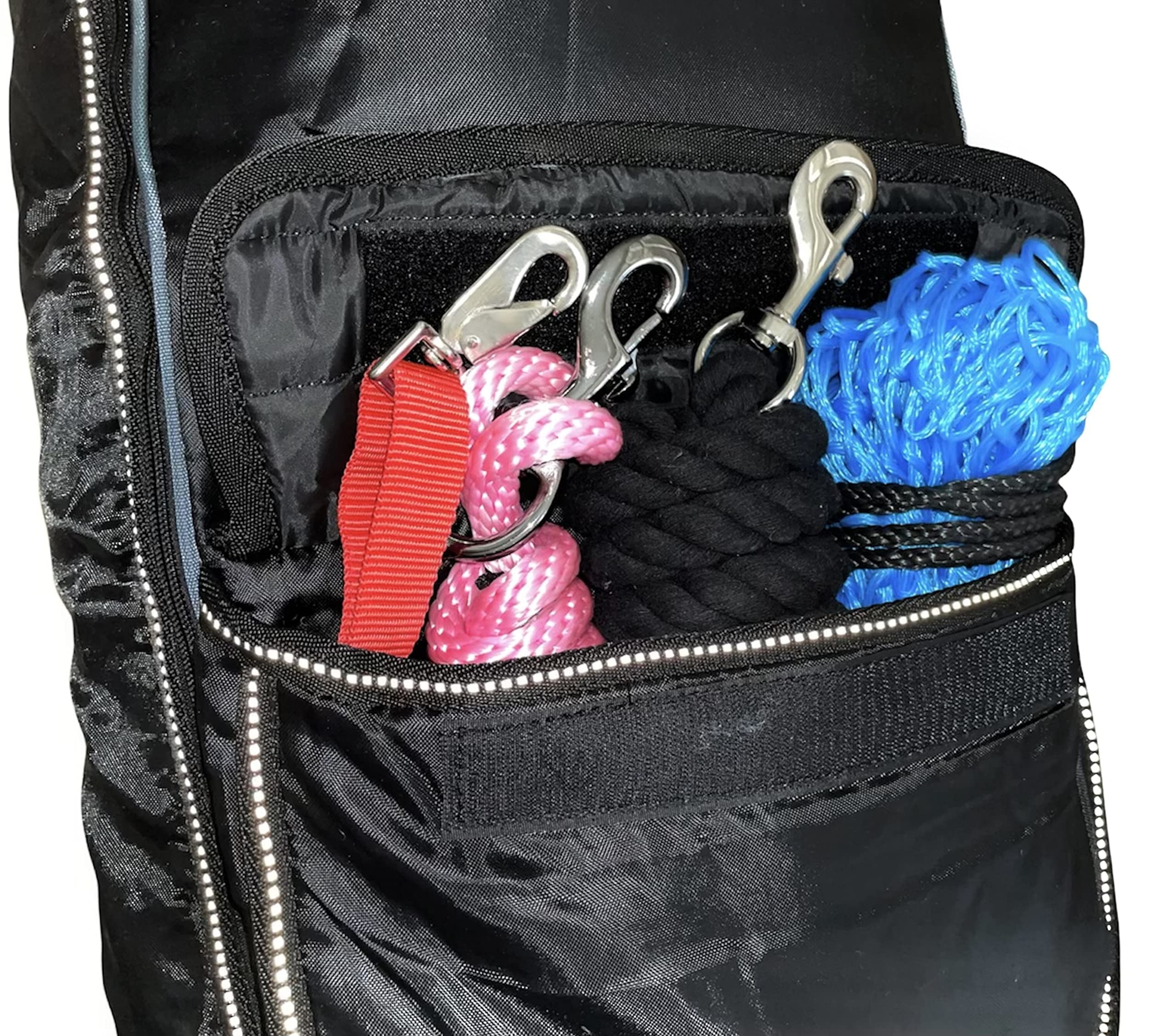 Majestic Ally Halter Bridle Carry Bag - Reflective, Padded with Front Large Pocket Tack Carry Bag to Keep Horse Tack Clean and Safe (Black) - Image 7