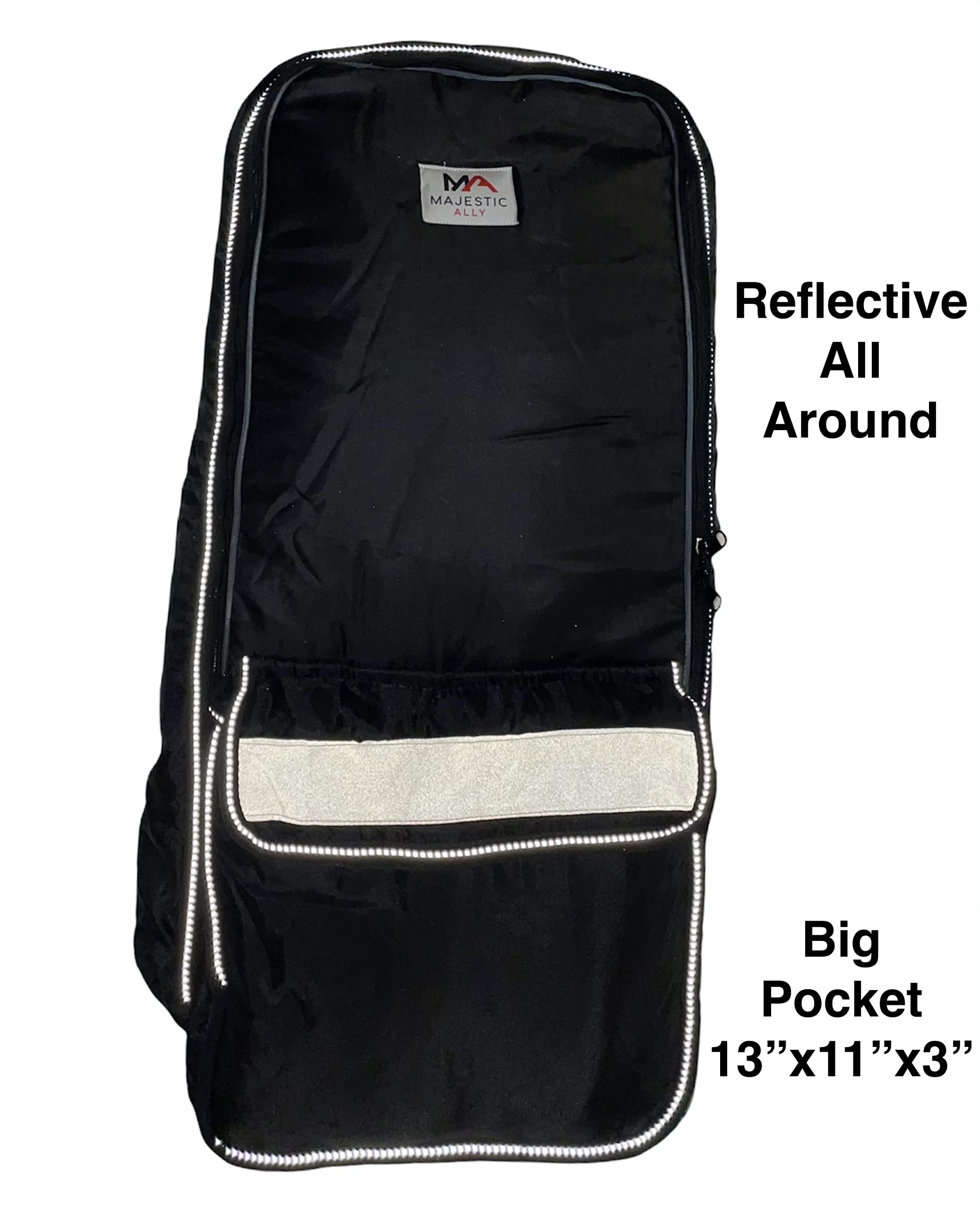 Majestic Ally Halter Bridle Carry Bag - Reflective, Padded with Front Large Pocket Tack Carry Bag to Keep Horse Tack Clean and Safe (Black) - Image 8