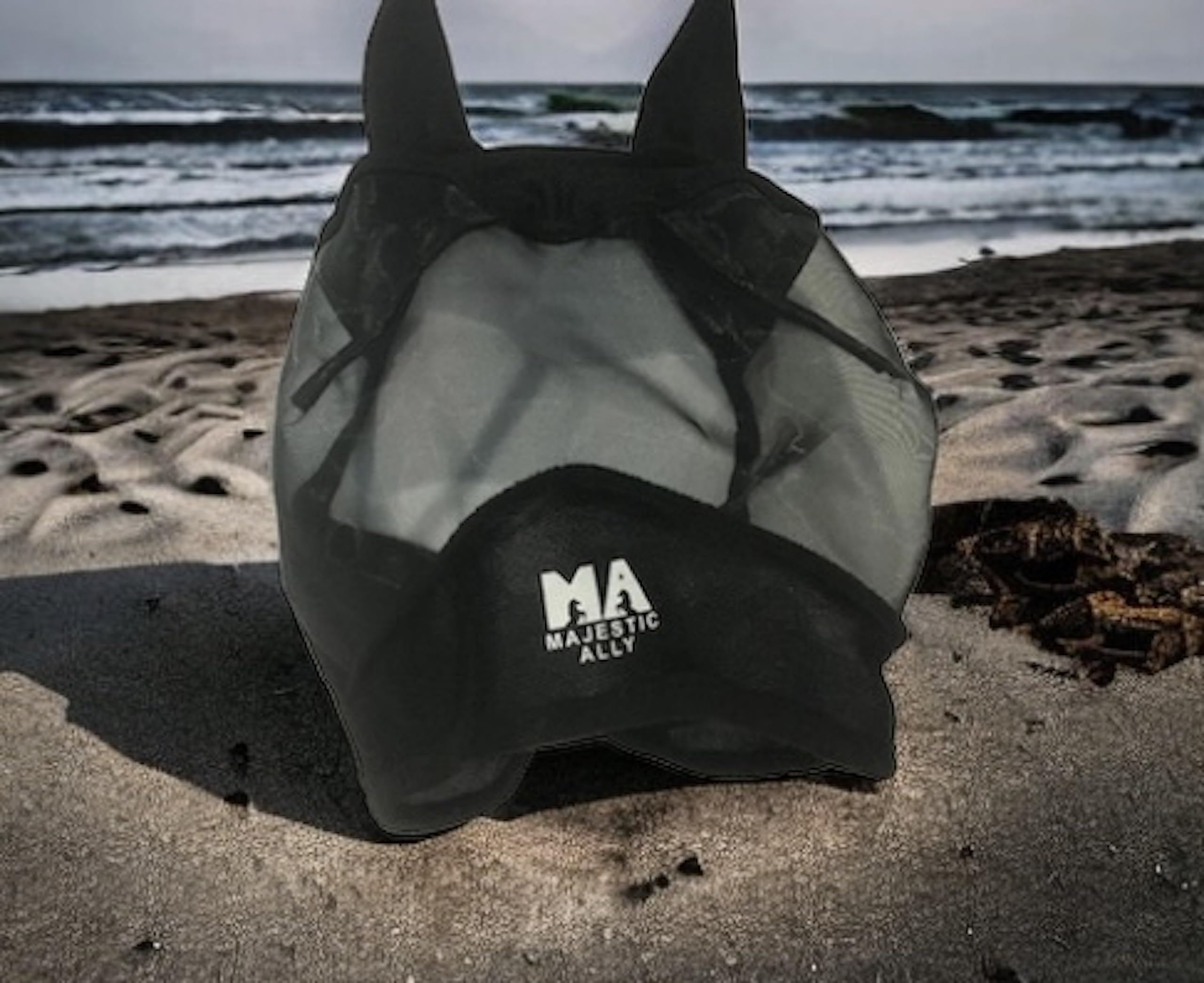 Majestic Ally Horse Fly Mask with Ears, Comfort Durable Fine Mesh, Soft Fleece Touch on Skin, Protect Eyes and Ears (Black) - Image 4