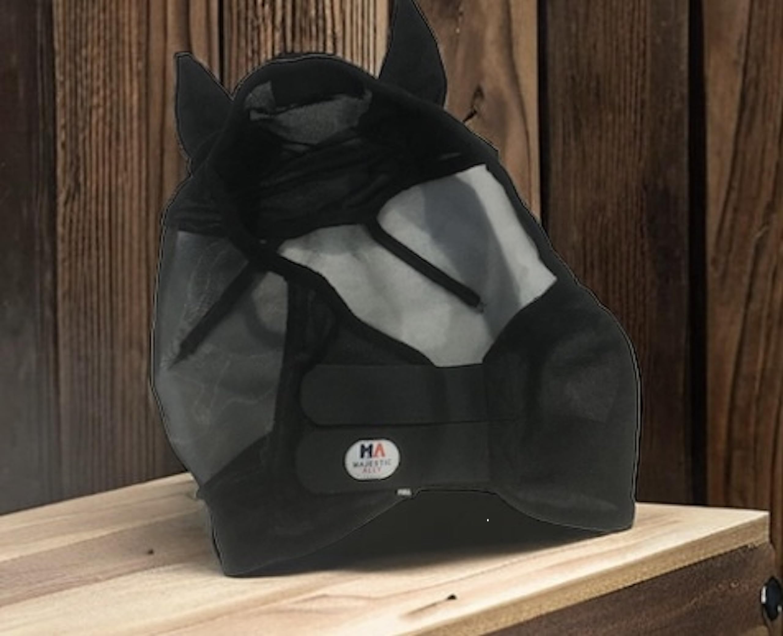 Majestic Ally Horse Fly Mask with Ears, Comfort Durable Fine Mesh, Soft Fleece Touch on Skin, Protect Eyes and Ears (Black) - Image 7