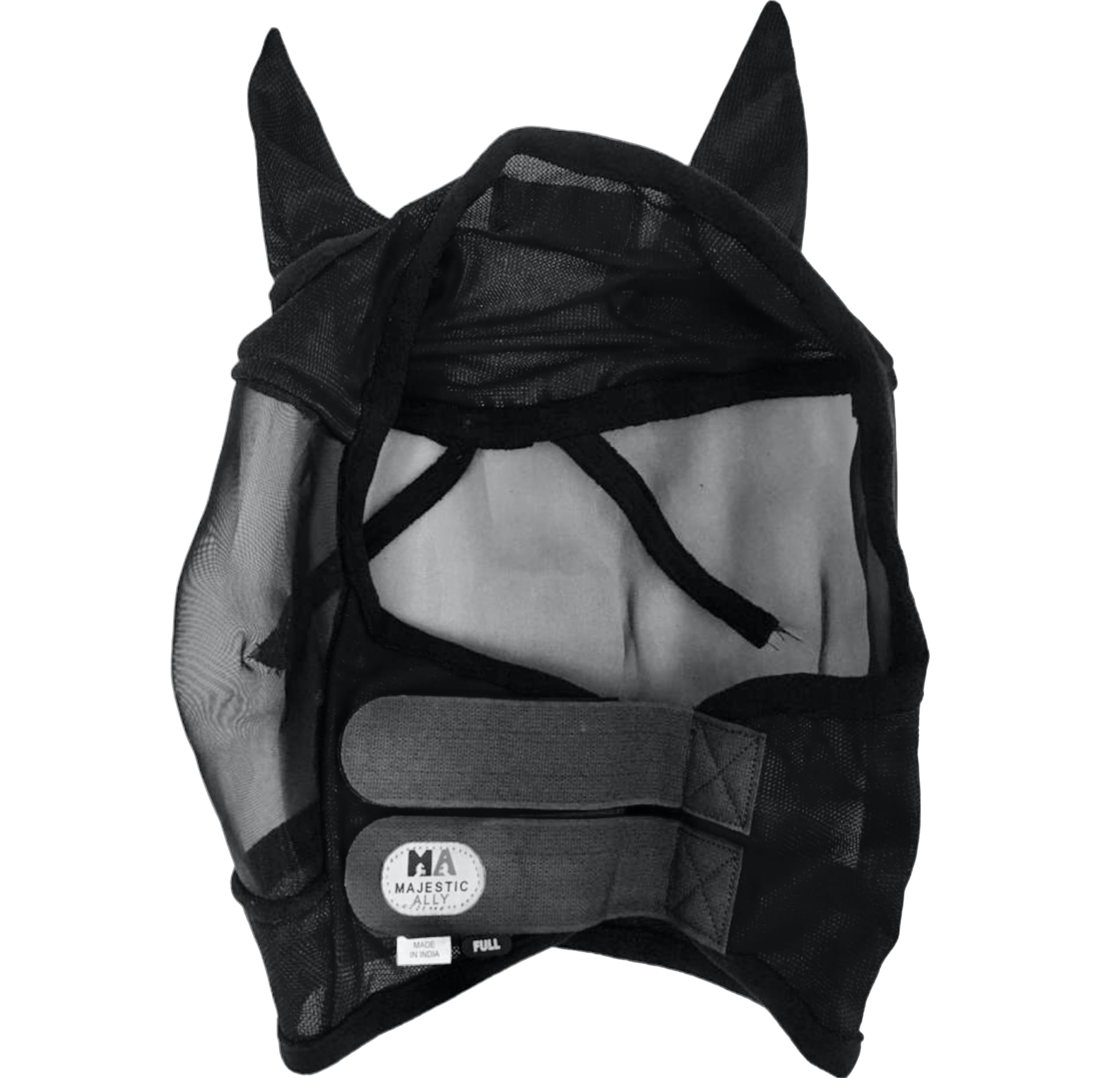 Majestic Ally Horse Fly Mask with Ears, Comfort Durable Fine Mesh, Soft Fleece Touch on Skin, Protect Eyes and Ears (Black) - Image 8