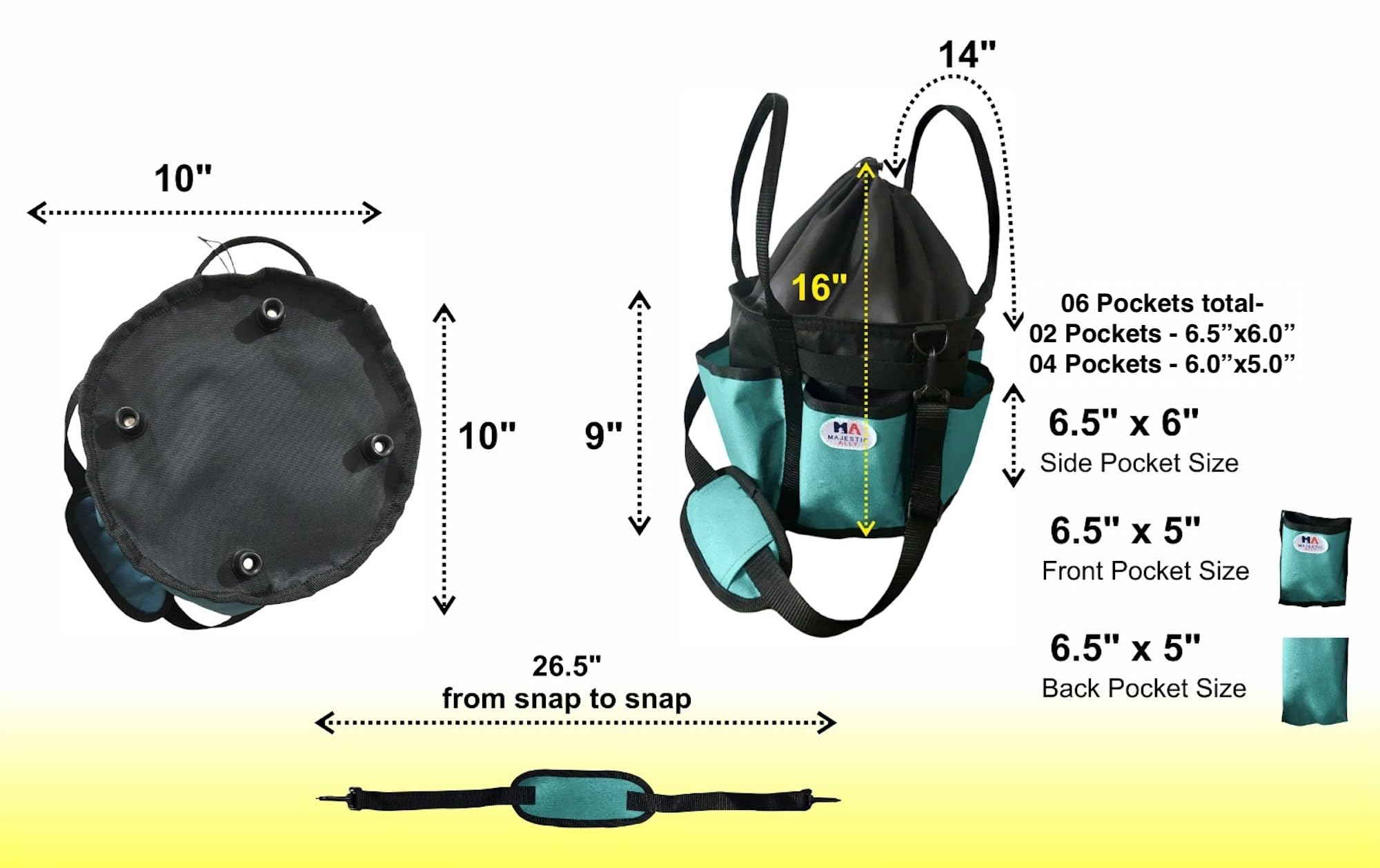 Majestic Ally horse Grooming Organizer Tote Bag - Image 3