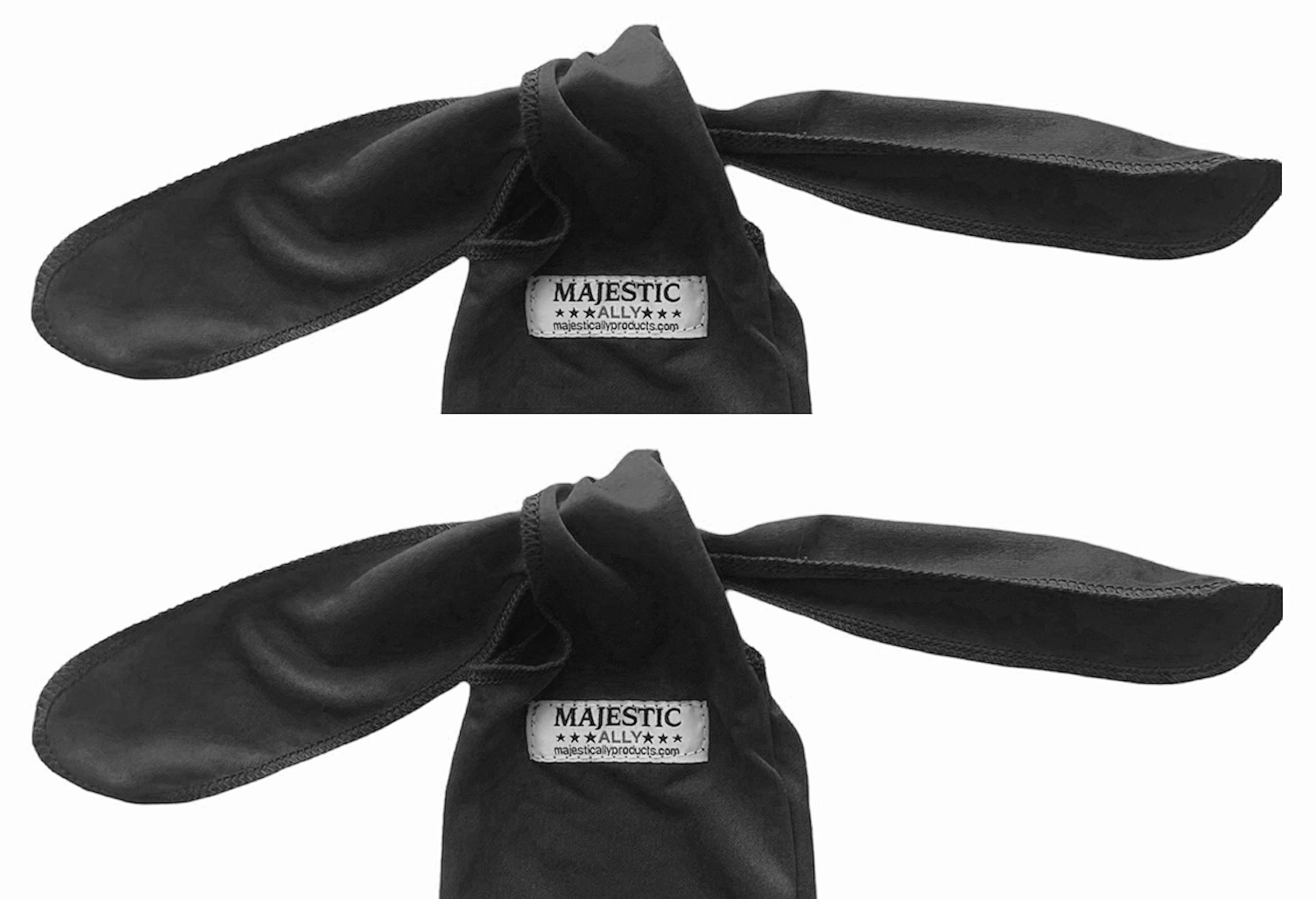 Majestic Ally Lycra Tail Bag for Horses - to Keep The Tail Clean and Protected - Set of 2 (Black) - Image 4