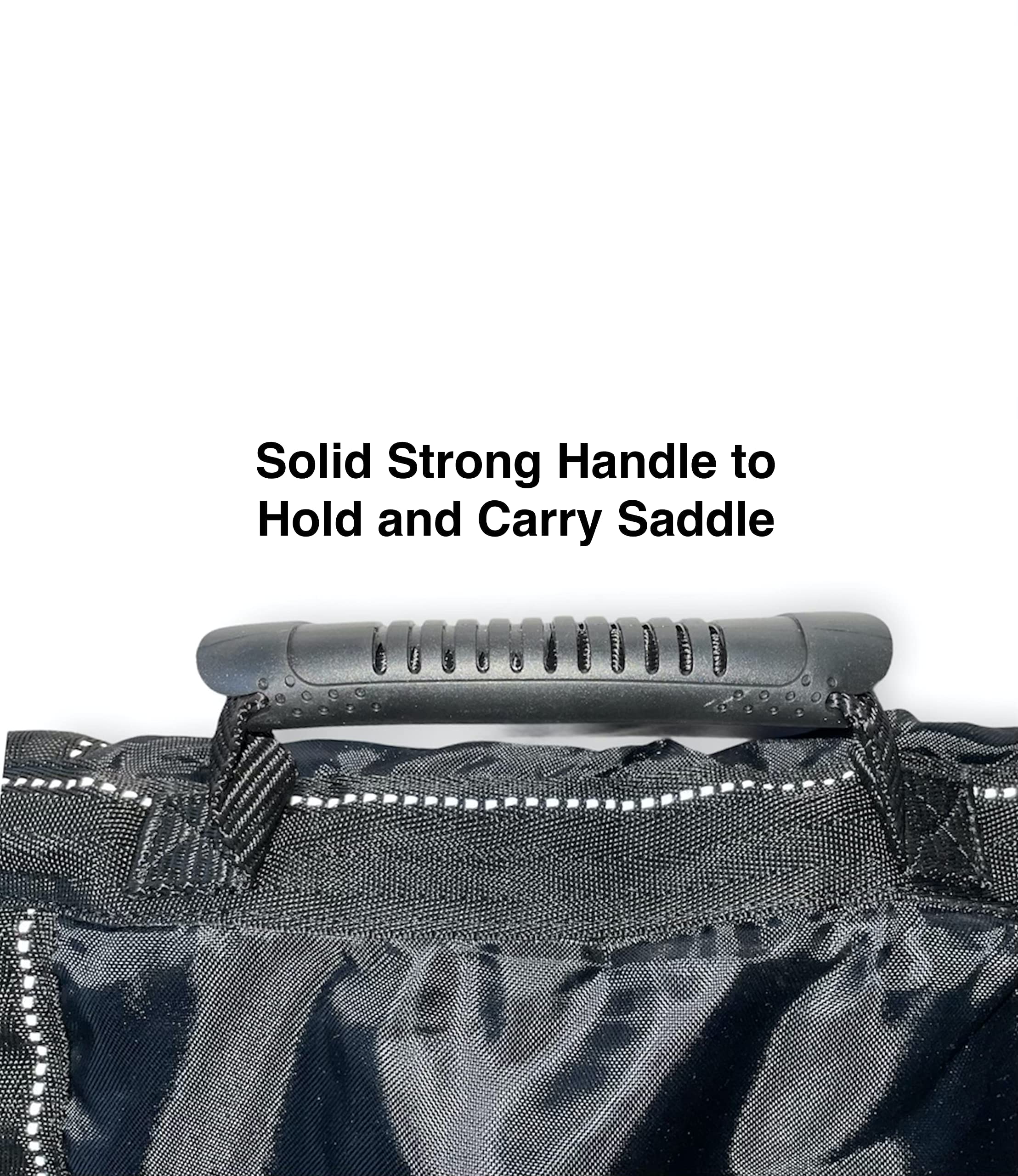 Majestic Ally Nylon Reflective Western Saddle Carry Bag with Large Pockets- Black - Image 7