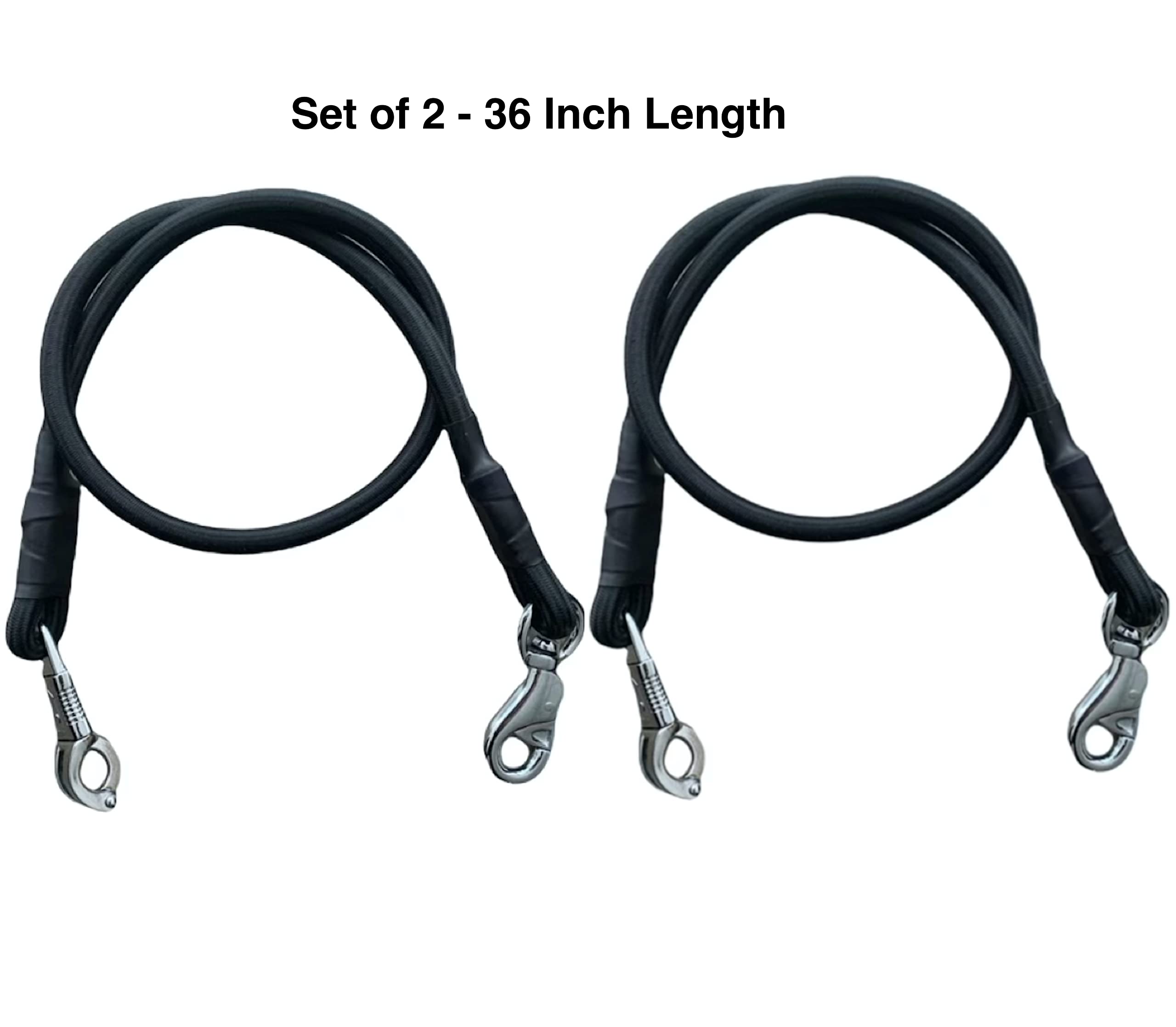 Majestic Ally Pack of 2, Bungee Trailer Tie for Horse Haulage with Panic Snap and Bull Snap - 36 Inch (Black) - Image 4