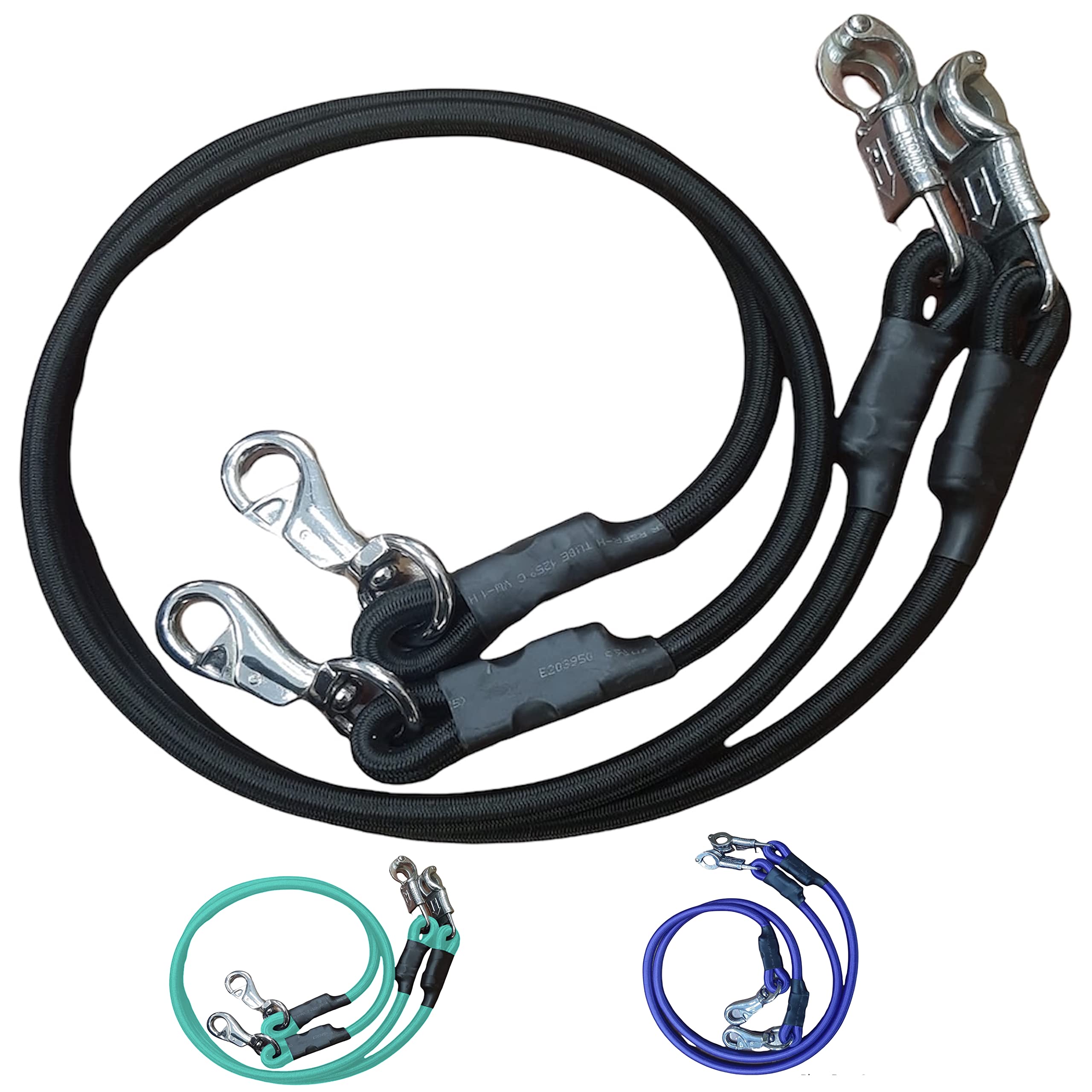 Majestic Ally Pack of 2, Bungee Trailer Tie for Horse Haulage with Panic Snap and Bull Snap - 36 Inch (Black) - Image 5