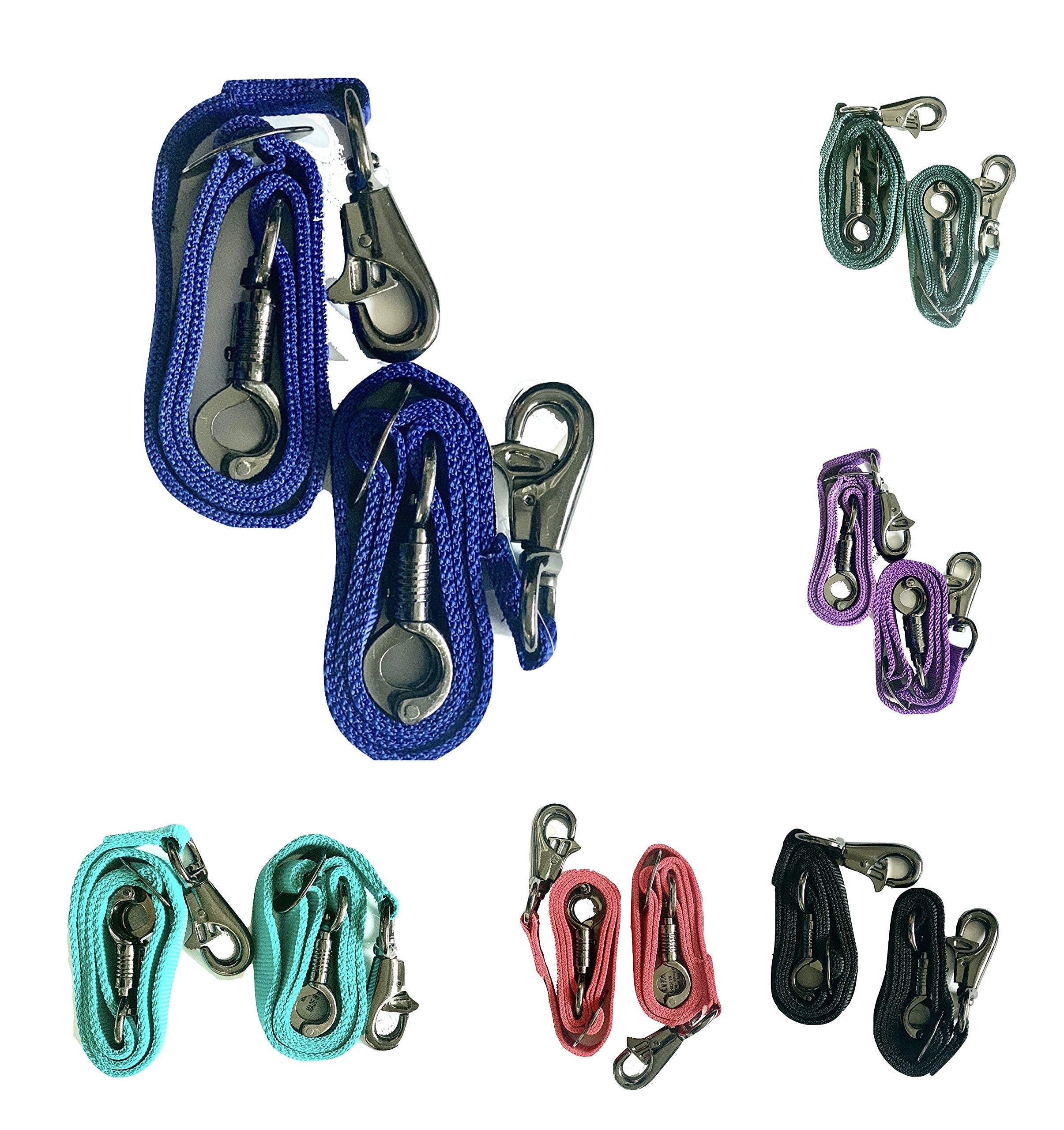 Majestic Ally Pack of 2, Double Thick Trailer Tie for Horse Haulage with Adjustable Buckle, Panic Snap and Bull Snap – 1 Inch by 36 Inch (Royal Blue) - Image 8