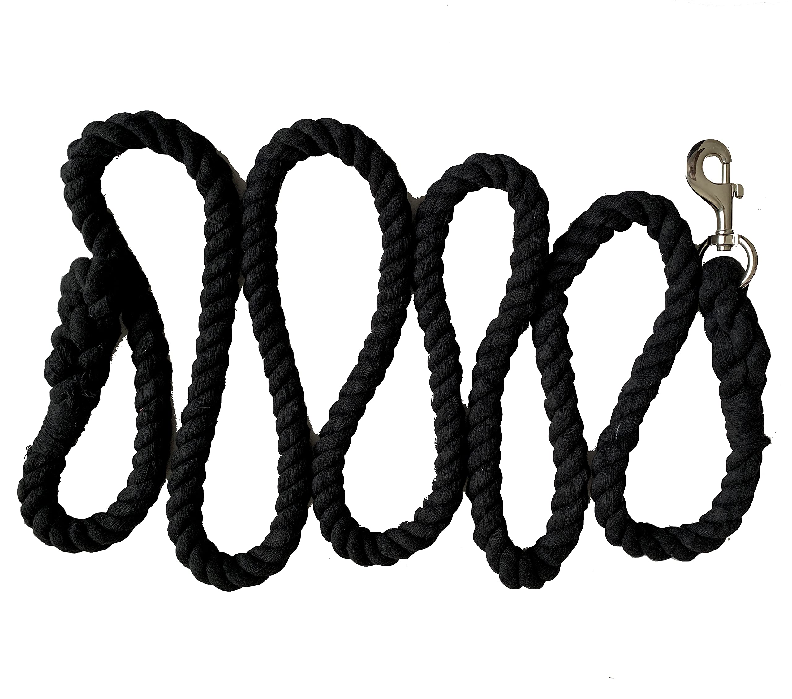 Majestic Ally Pack of 2 Solid Cotton Lead Rope for Horses & Livestock – 10 Foot Long and 5/8 inch (16MM) Thick - Replaceable Heavy-Duty Satin Bolt Snap – Handmade – Soft, Broken in Feel (Black) - Image 7