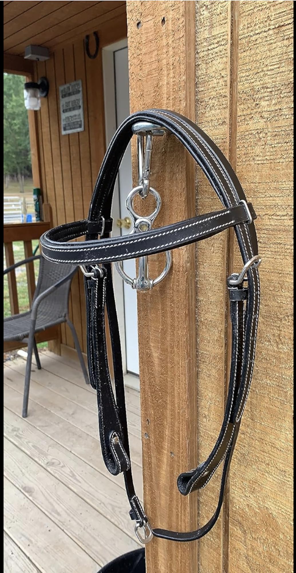 Majestic Ally Padded Leather Brow Band Headstall for Horses - Image 6