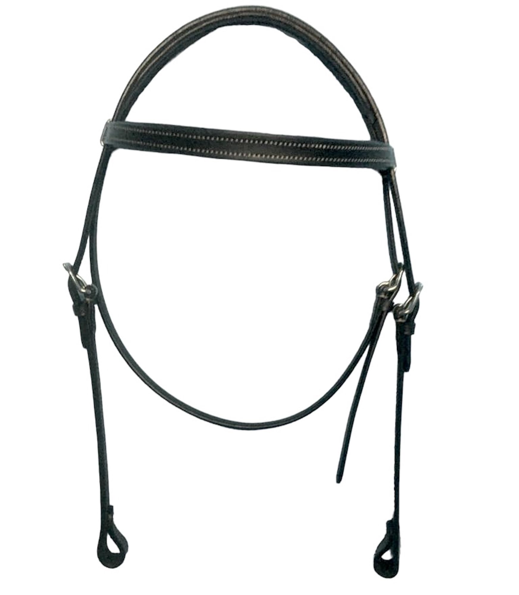 Majestic Ally Padded Leather Brow Band Headstall for Horses - Image 7