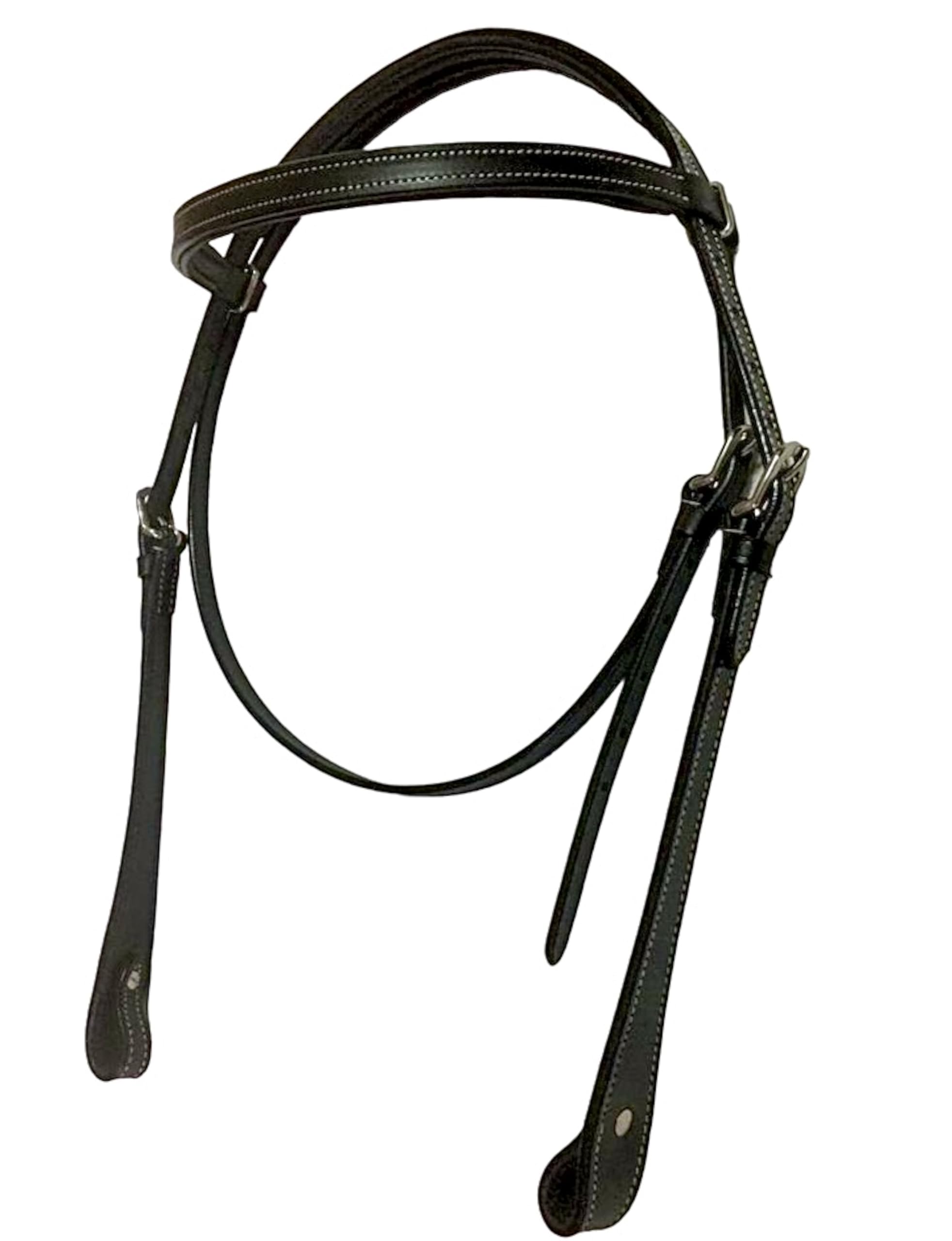 Majestic Ally Padded Leather Brow Band Headstall for Horses - Image 8