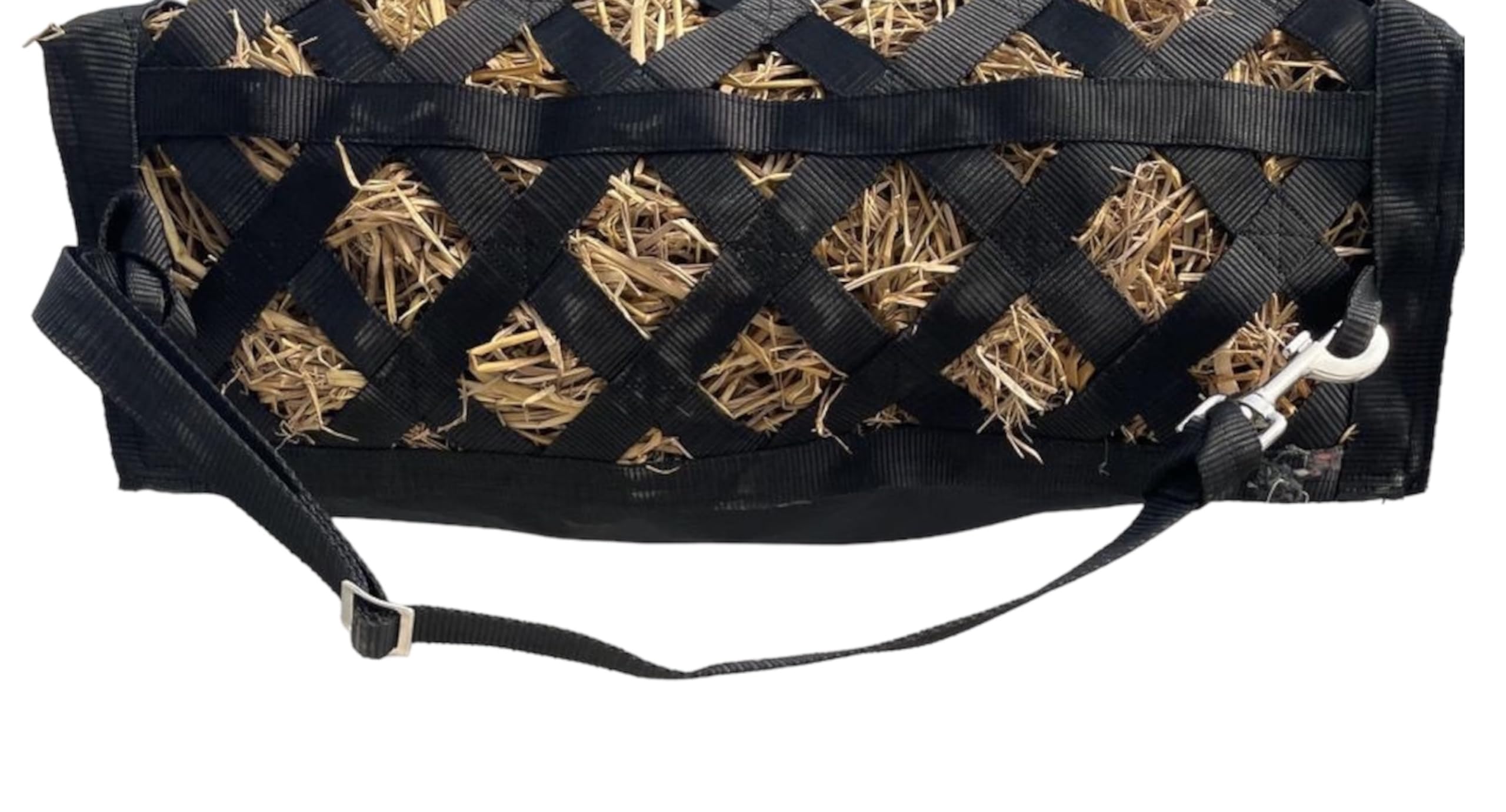 Majestic Ally Premium Nylon Hay Bag for Horses and Livestock, Simulates Grazing, Slow Feeding, Heavy-Duty PP Webbing,Quick-Adjust Straps, Small Hole for Digestion, Multiple Colors (Black) - Image 3