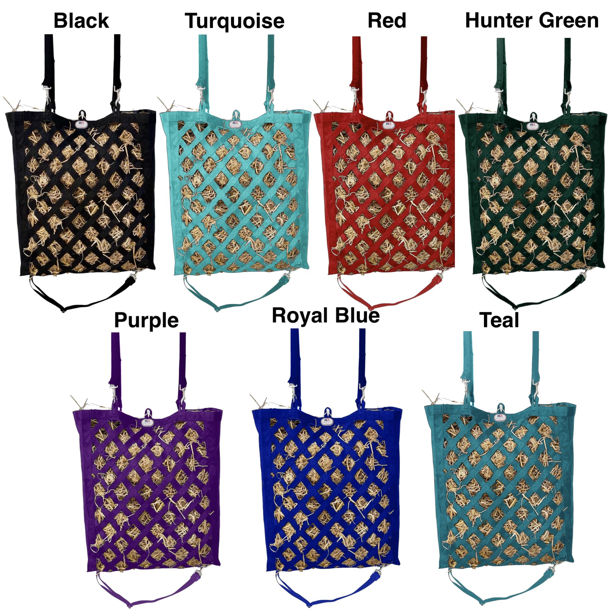 Majestic Ally Premium Nylon Hay Bag for Horses and Livestock, Simulates Grazing, Slow Feeding, Heavy-Duty PP Webbing,Quick-Adjust Straps, Small Hole for Digestion, Multiple Colors (Black) - Image 4