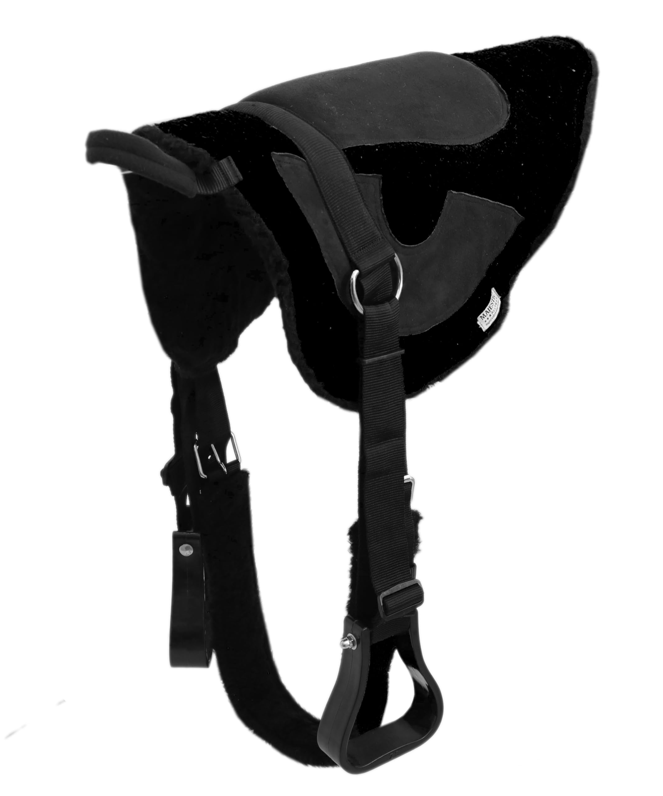 Majestic Ally Solid Bareback Pad Sued Padded Sheet with Girth & Stirrups - Image 7