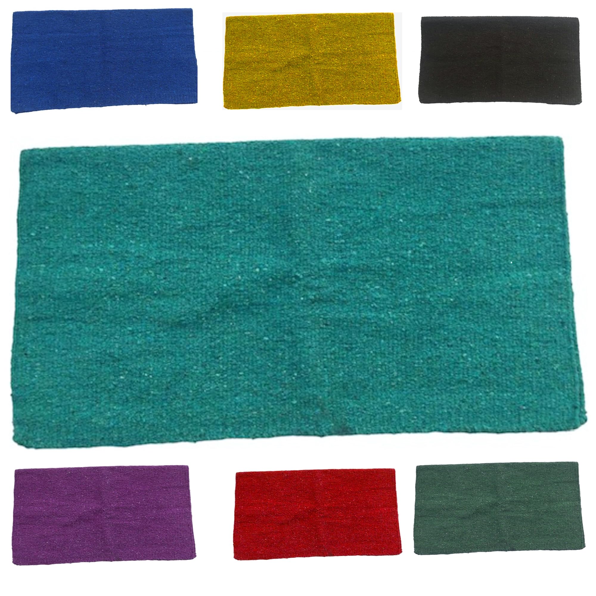 Majestic Ally Solid Color 34"x 36" Traditional Acrylic Saddle Blanket with Hemline Edges-3.7 lbs (Turquoise) - Image 5