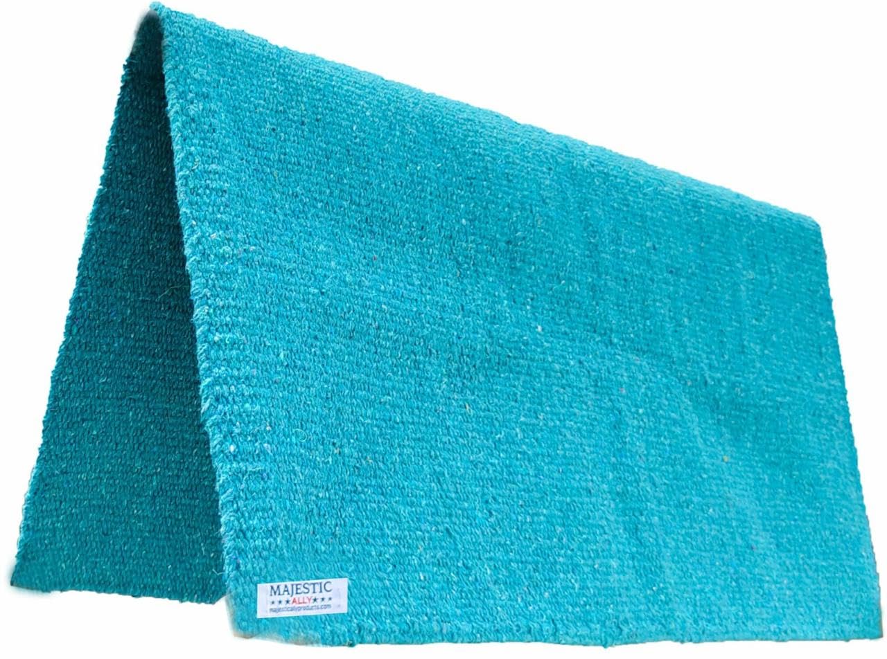 Majestic Ally Solid Color 34"x 36" Traditional Acrylic Saddle Blanket with Hemline Edges-3.7 lbs (Turquoise) - Image 8