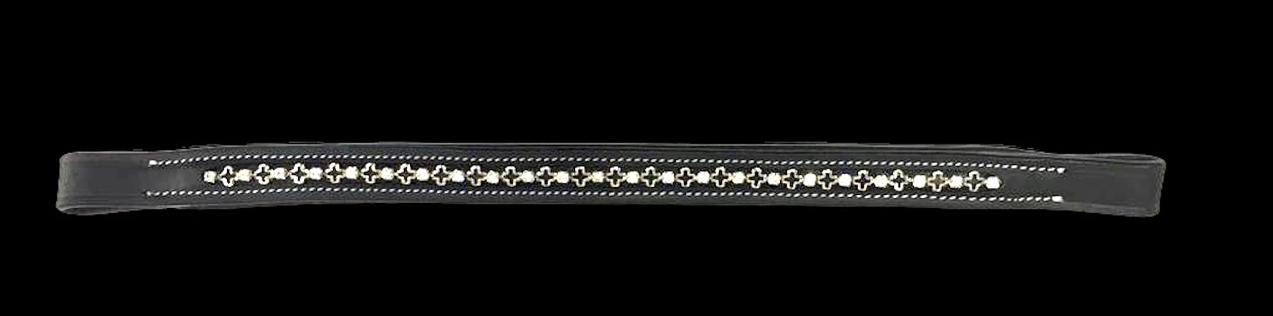 Majestic Ally Straight Crystal Padded Premium Leather English Browband for Horse Bridle - Image 7