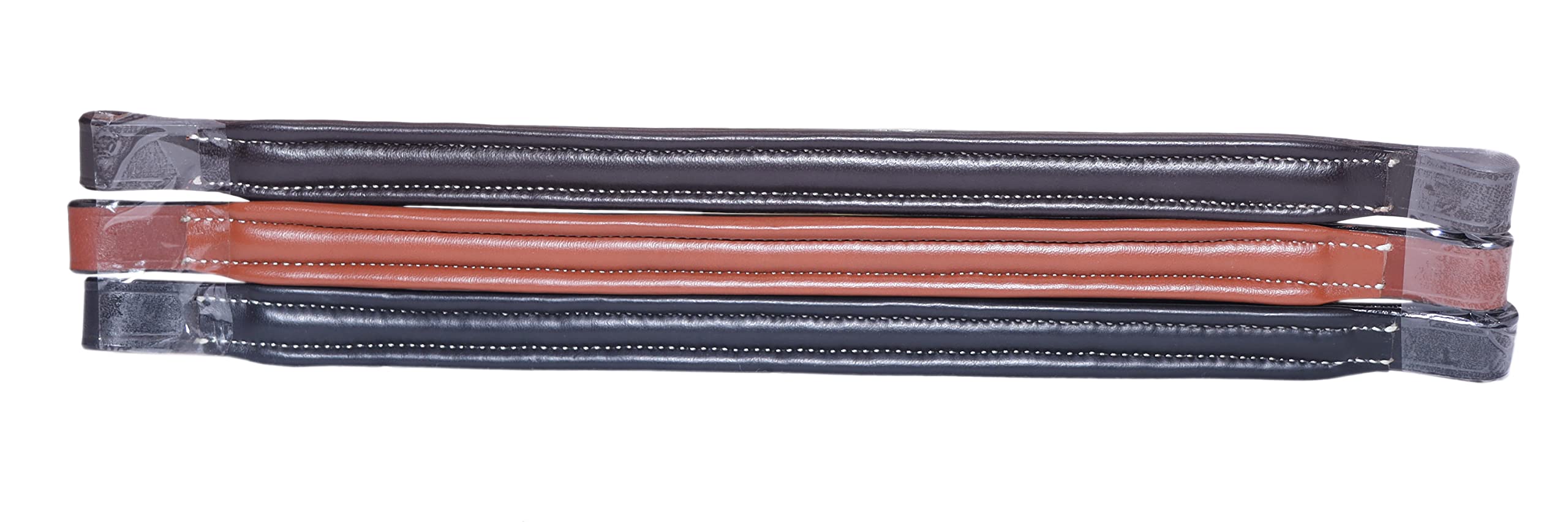 Majestic Ally Straight Crystal Padded Premium Leather English Browband for Horse Bridle - Image 6