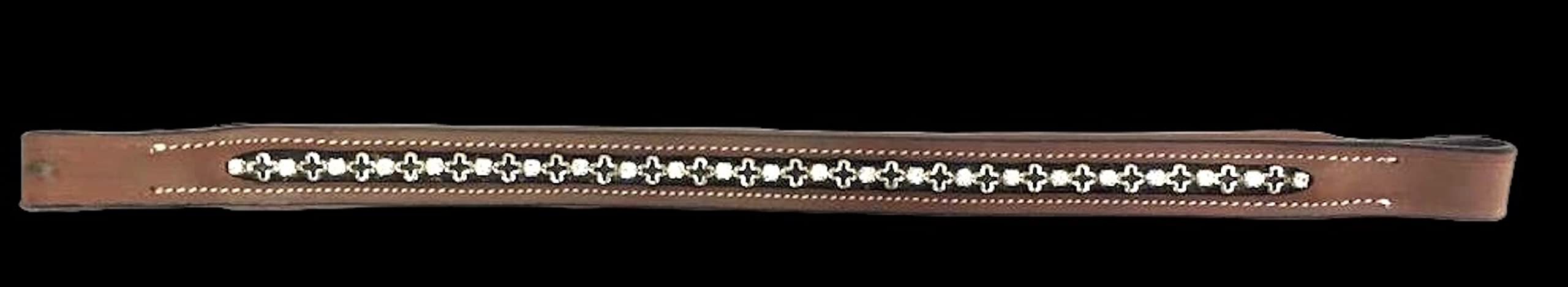 Majestic Ally Straight Crystal Padded Premium Leather English Browband for Horse Bridle - Image 7