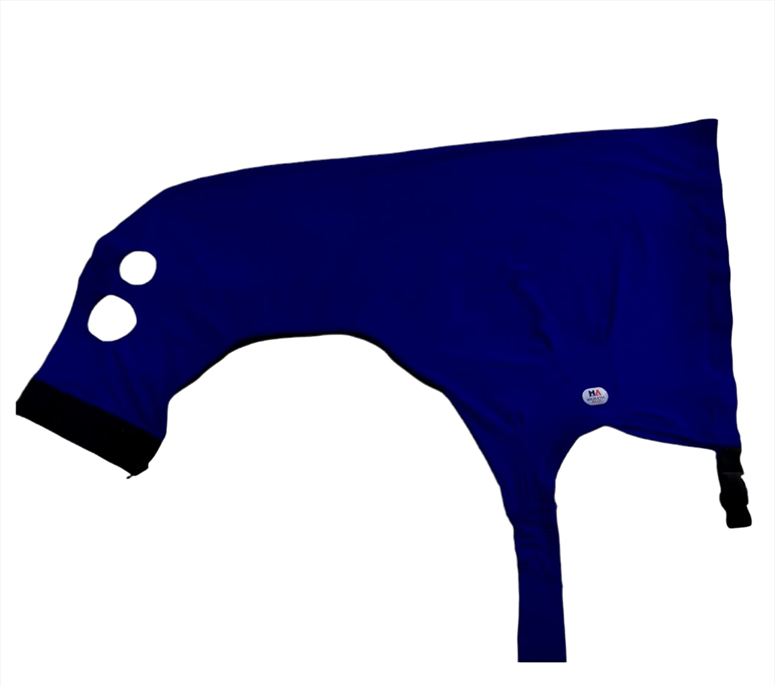 Majestic Ally Stretch Spandex Horse Hood with Zipper for Horses, Extra Large, Royal Blue, 100% Heavy Spandex - Image 3