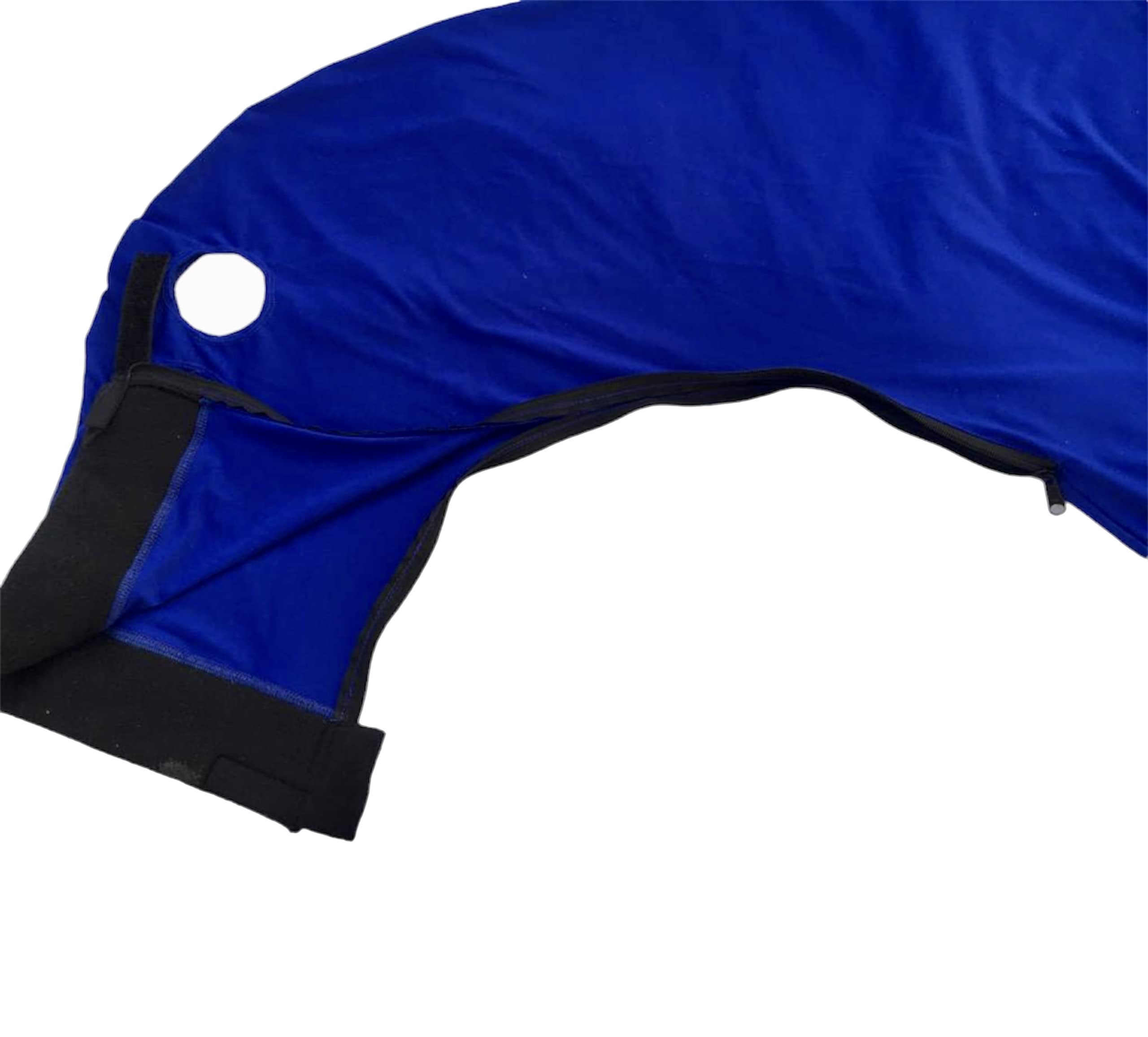 Majestic Ally Stretch Spandex Horse Hood with Zipper for Horses, Extra Large, Royal Blue, 100% Heavy Spandex - Image 8